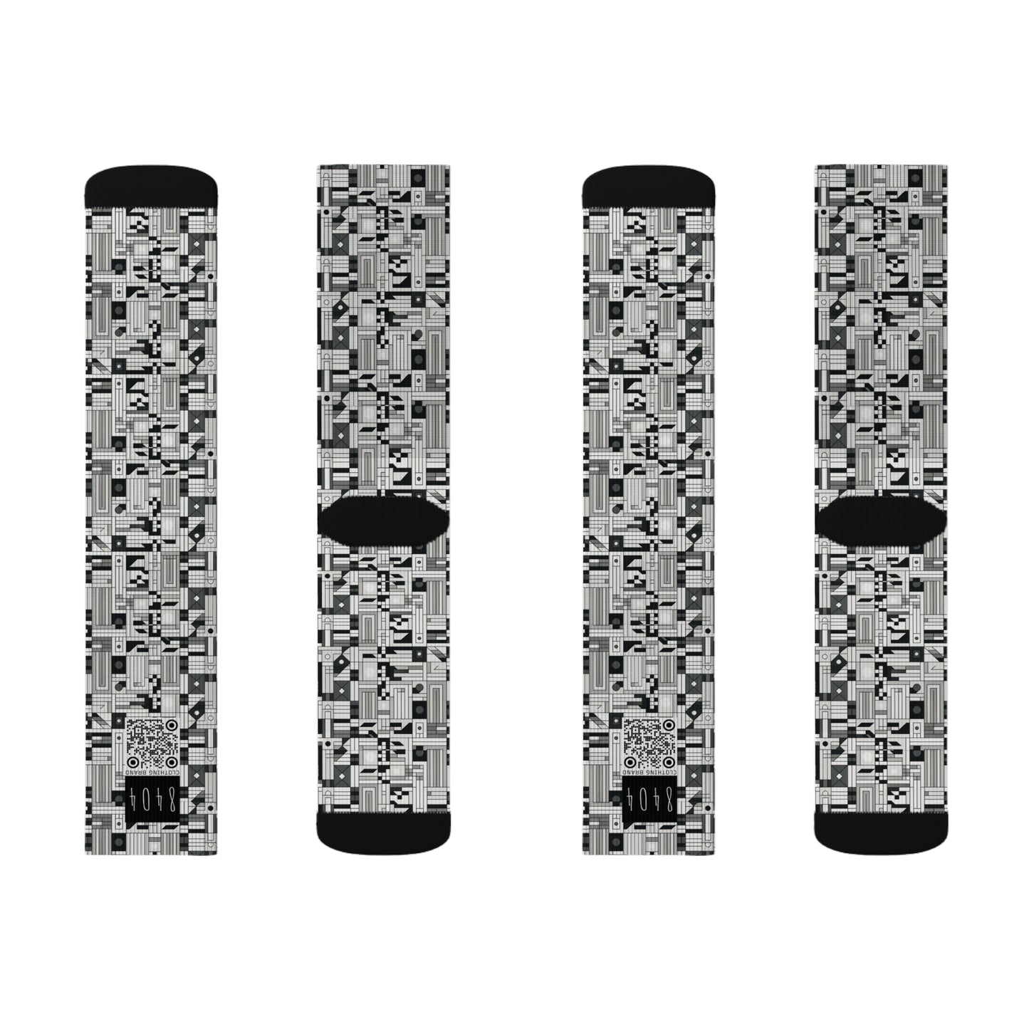 Digital Minimalism Minimalist Tech Sublimation Socks - 8404 Design-43