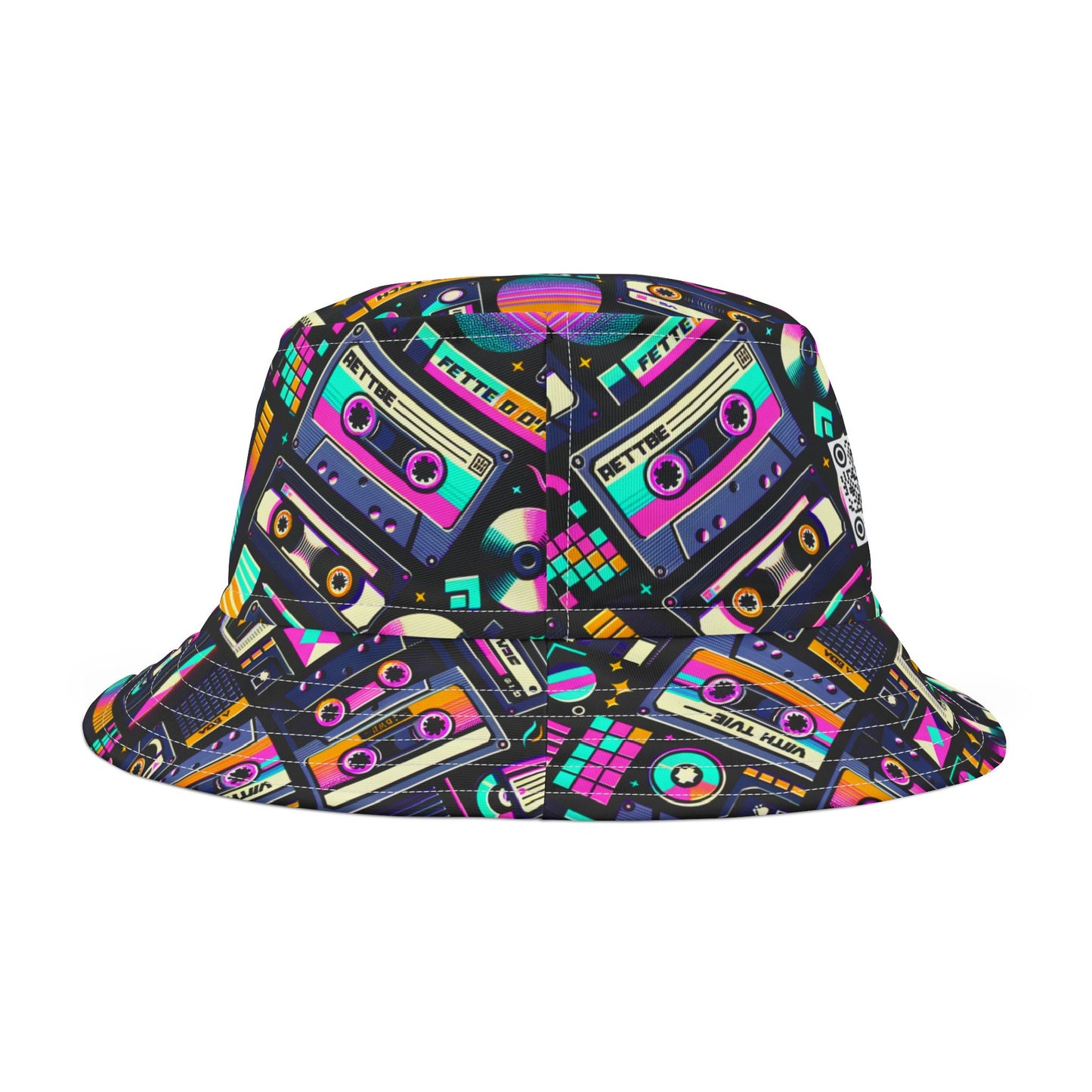 Digital Nostalgia Tech-Inspired Retro Fusion Bucket Hat - 8404 Design-48