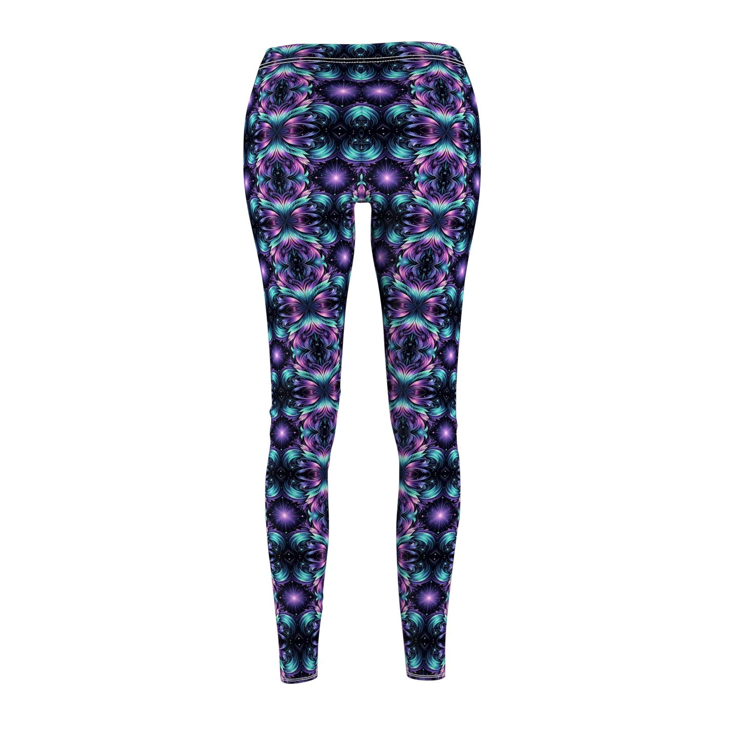 Iridescent Dream Futuristic Tech Women's Cut & Sew Casual Leggings - 8404 Design-60
