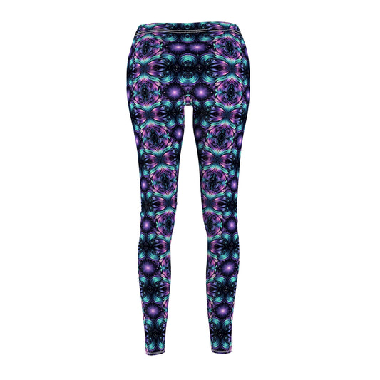 Iridescent Dream Futuristic Tech Women's Cut & Sew Casual Leggings - 8404 Design-60