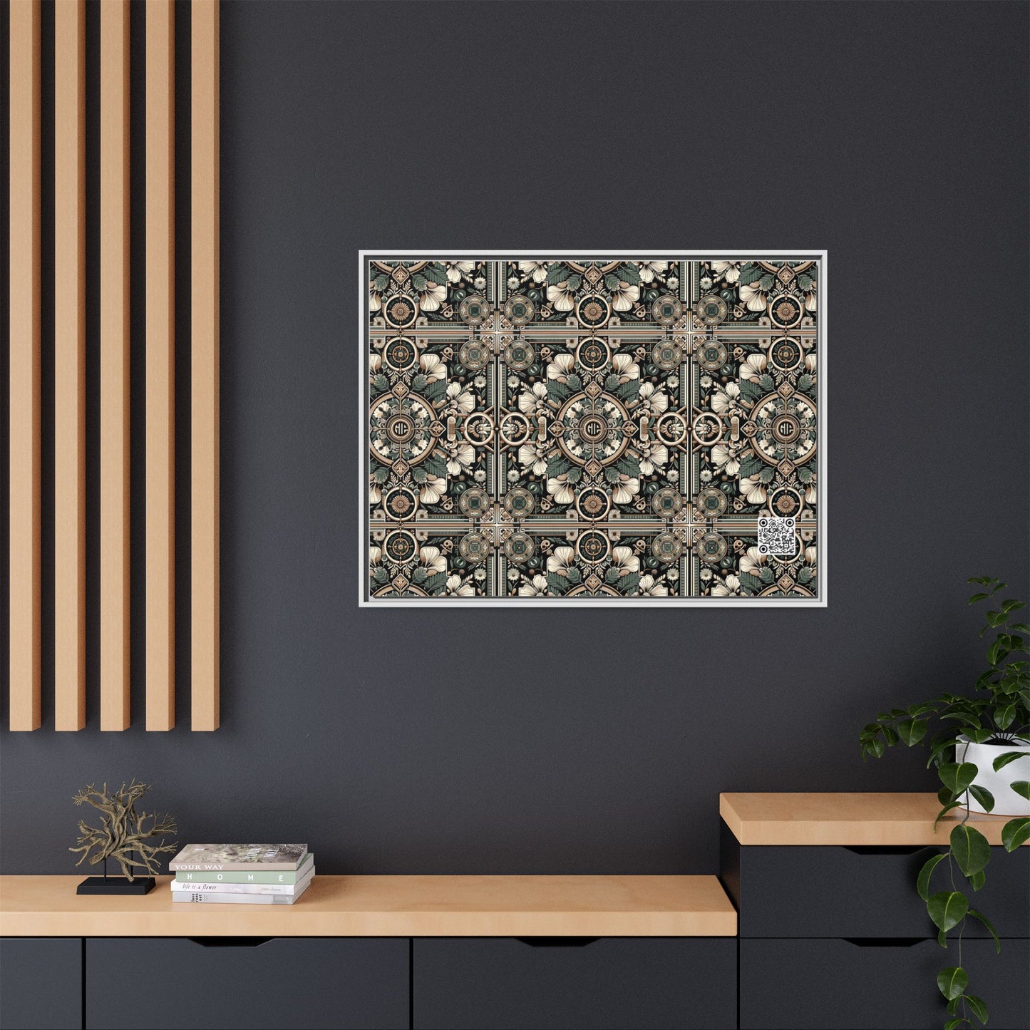 Cyber Garden Party Tech Garden Extravaganza Matte Canvas, Framed (multi-Color) - 8404 Design-66 A