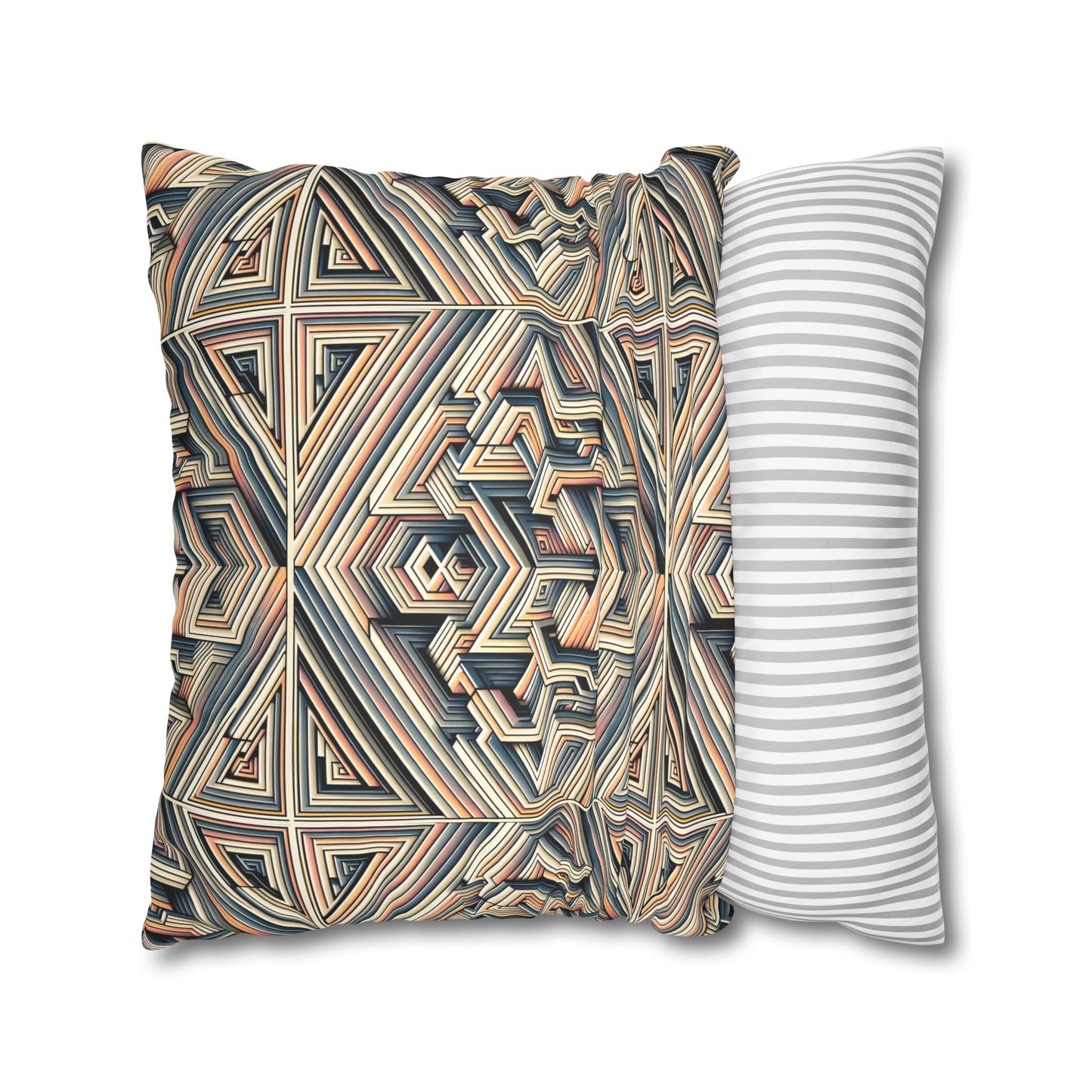 Tech Illusion Graphics Futuristic Artistry Faux Suede Square Pillowcase - 8404 Design-52