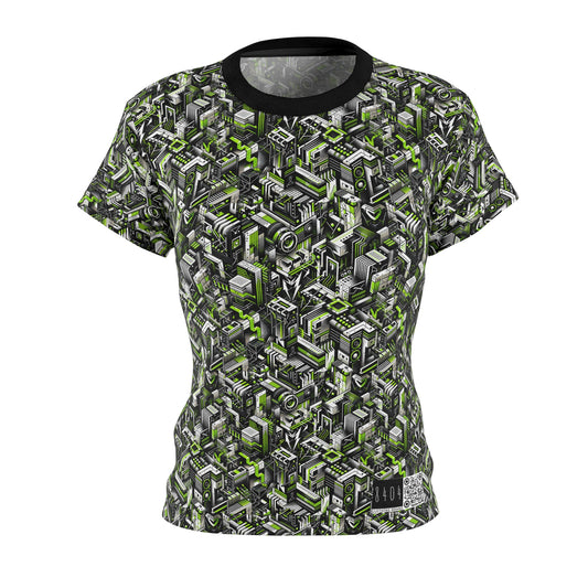 Graffiti Tech Fusion Bold Streetwear Fusion Women's Cut & Sew Tee - 8404 Design-53