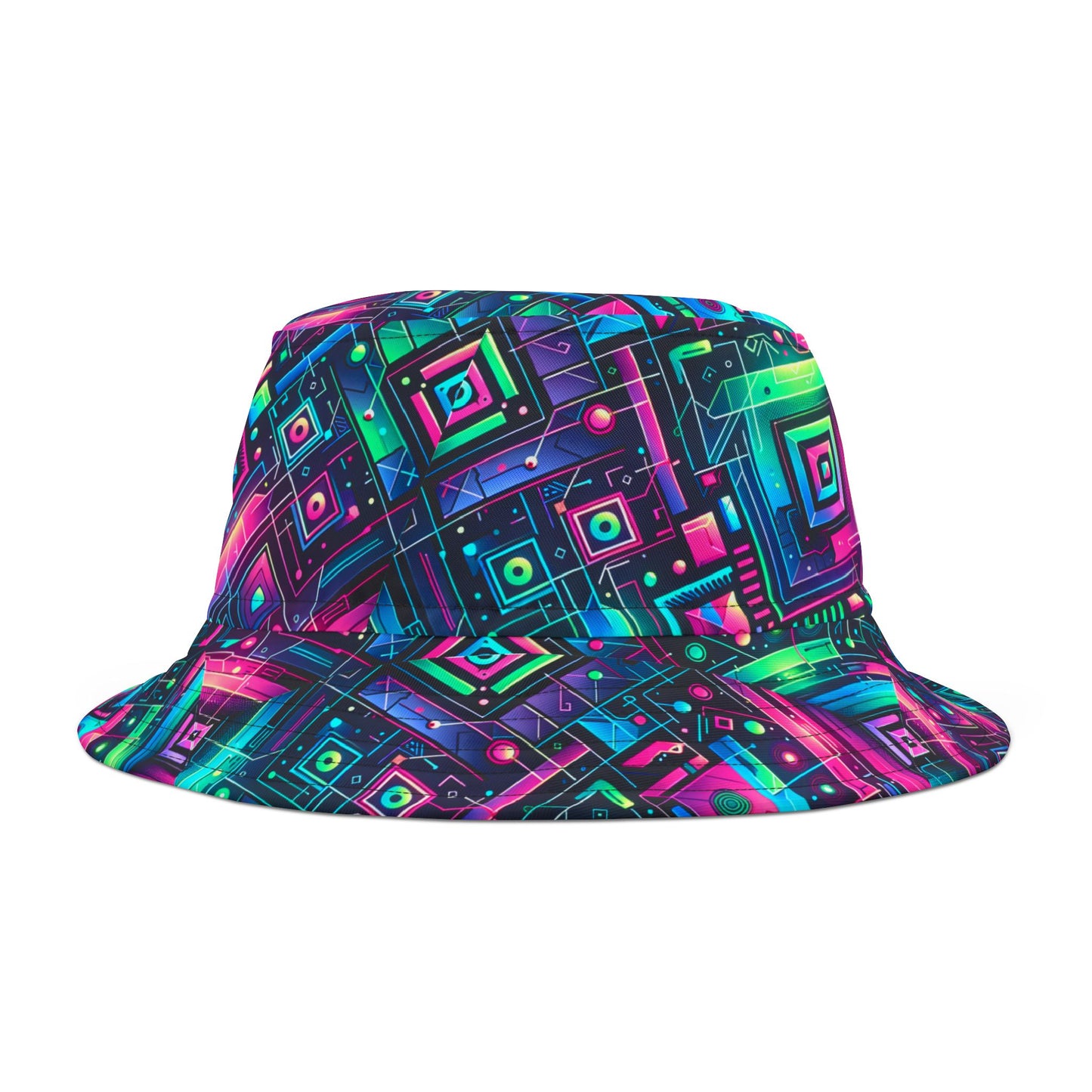 Tech-Infused Graphics Tech-Forward Streetwear Bucket Hat - 8404 Design-52