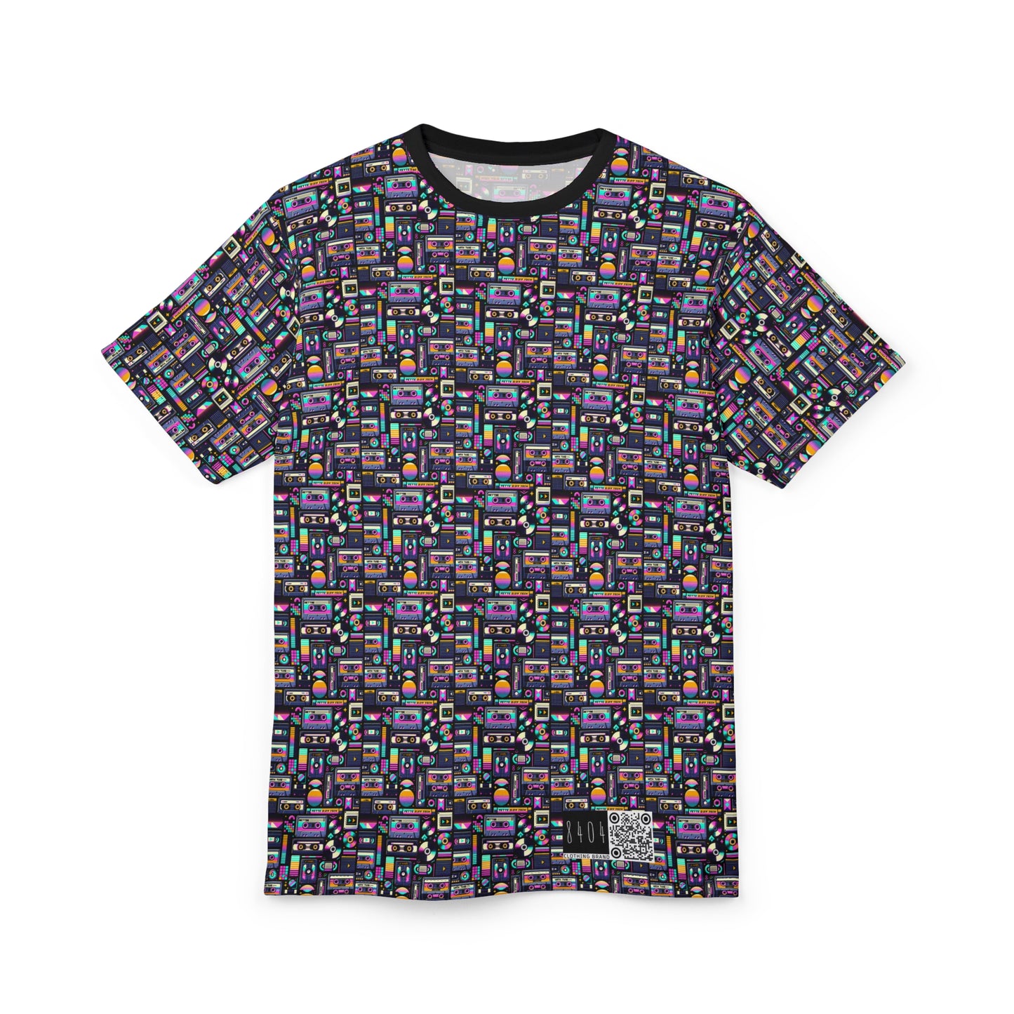 Digital Nostalgia Tech-Inspired Retro Fusion Unisex Cut & Sew Tee - 8404 Design-48