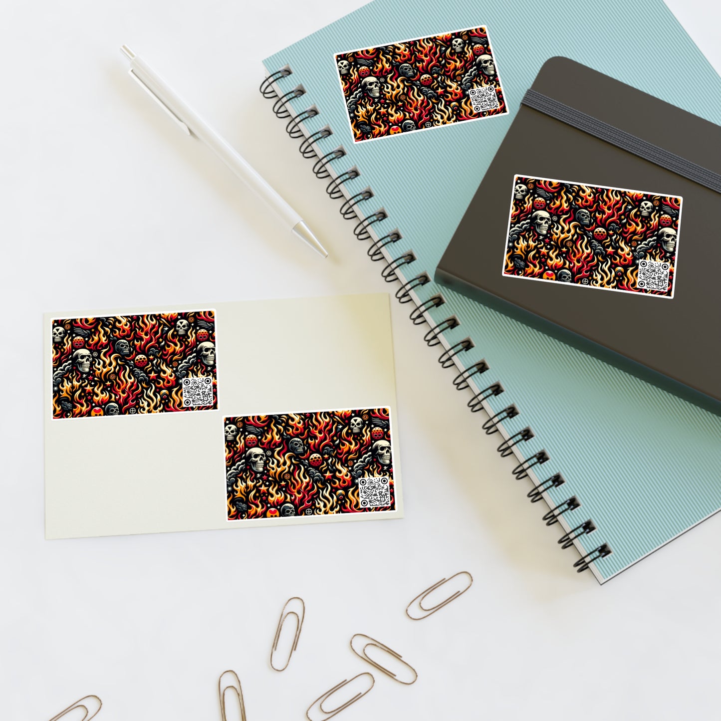 Flame Graphics Maximalist Streetwear Sticker Sheets - 8404 Design-76