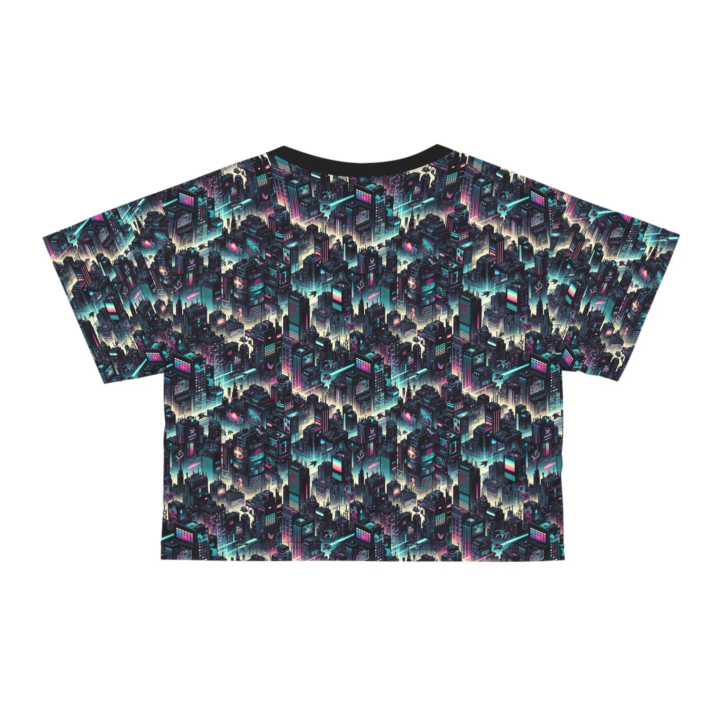 Digital Rebellion Tech-Inspired Streetwear Crop Tee - 8404 Design-51