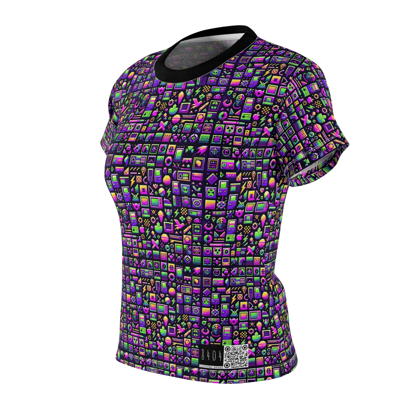 Digital Nostalgia Remix Modern Vintage Fusion Women's Cut & Sew Tee - 8404 Design-49