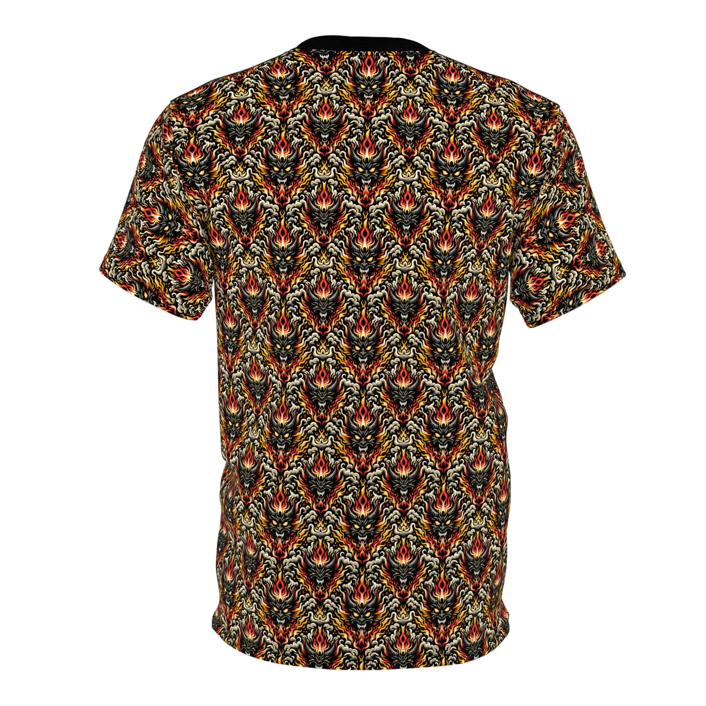 Flame Graphics Maximalist Streetwear Unisex Cut & Sew Tee - 8404 Design-59