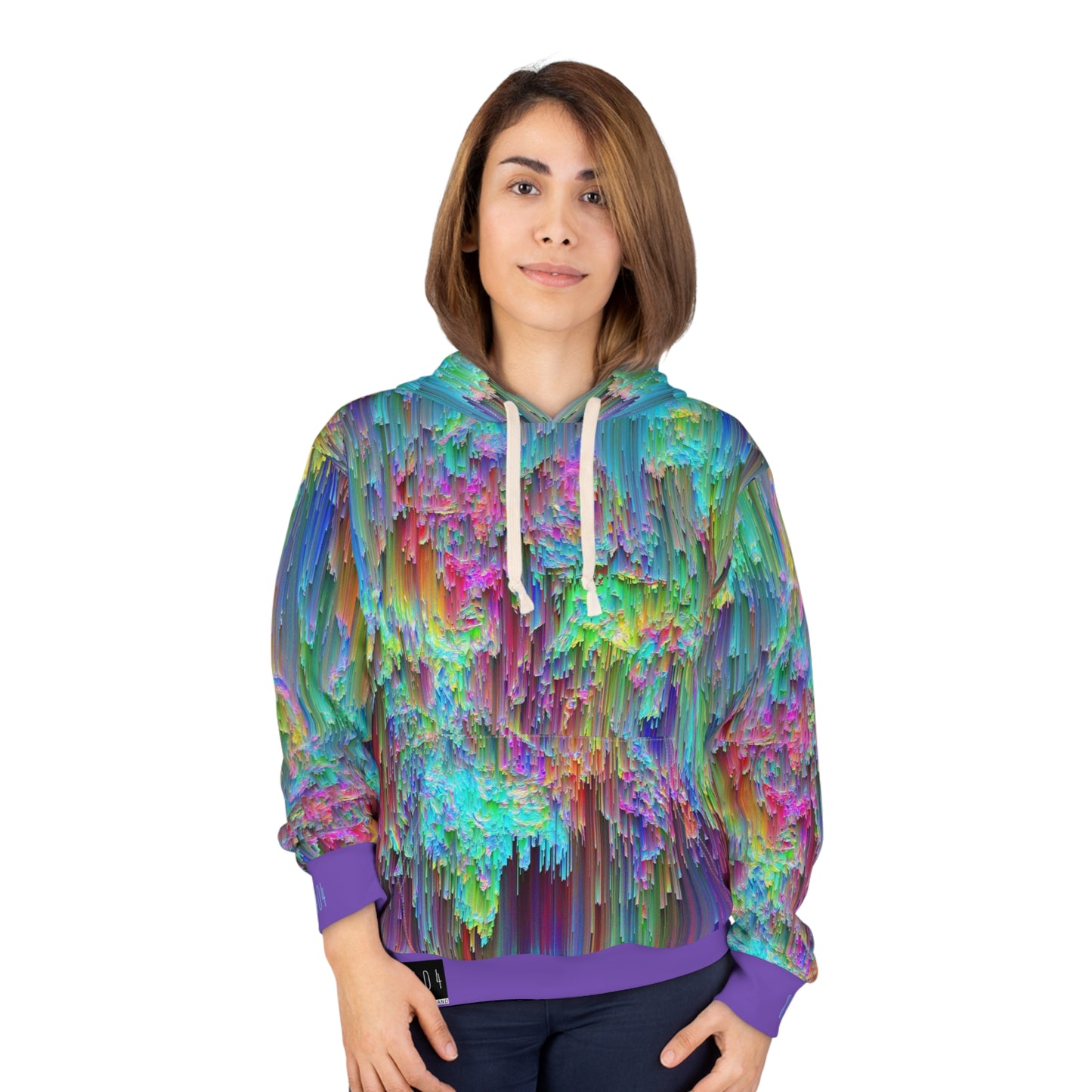 8404's Unisex Adult "trippy Rainfall in Purple" Fashion Pullover Hoodie