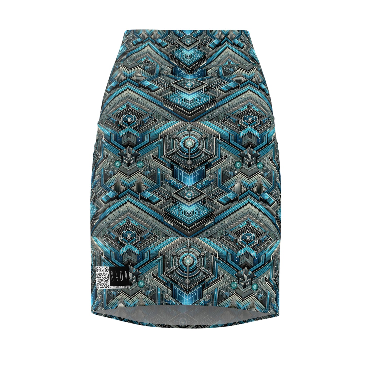 Tech-Infused Futurism Sleek Tech Edge Women's Pencil Skirt - 8404 Design-49