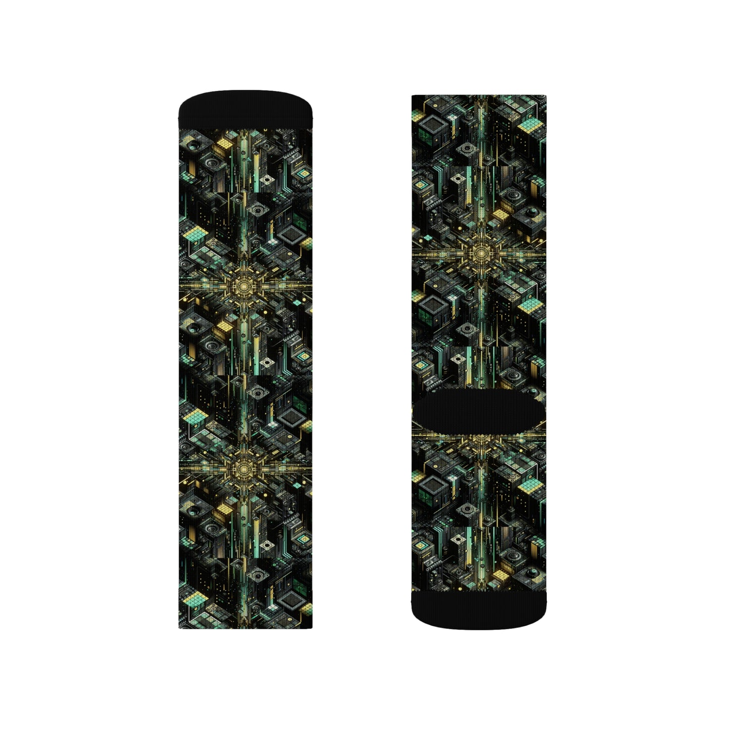 Tech Noir Graphics Tech-Inspired Streetwear Sublimation Socks - 8404 Design-66