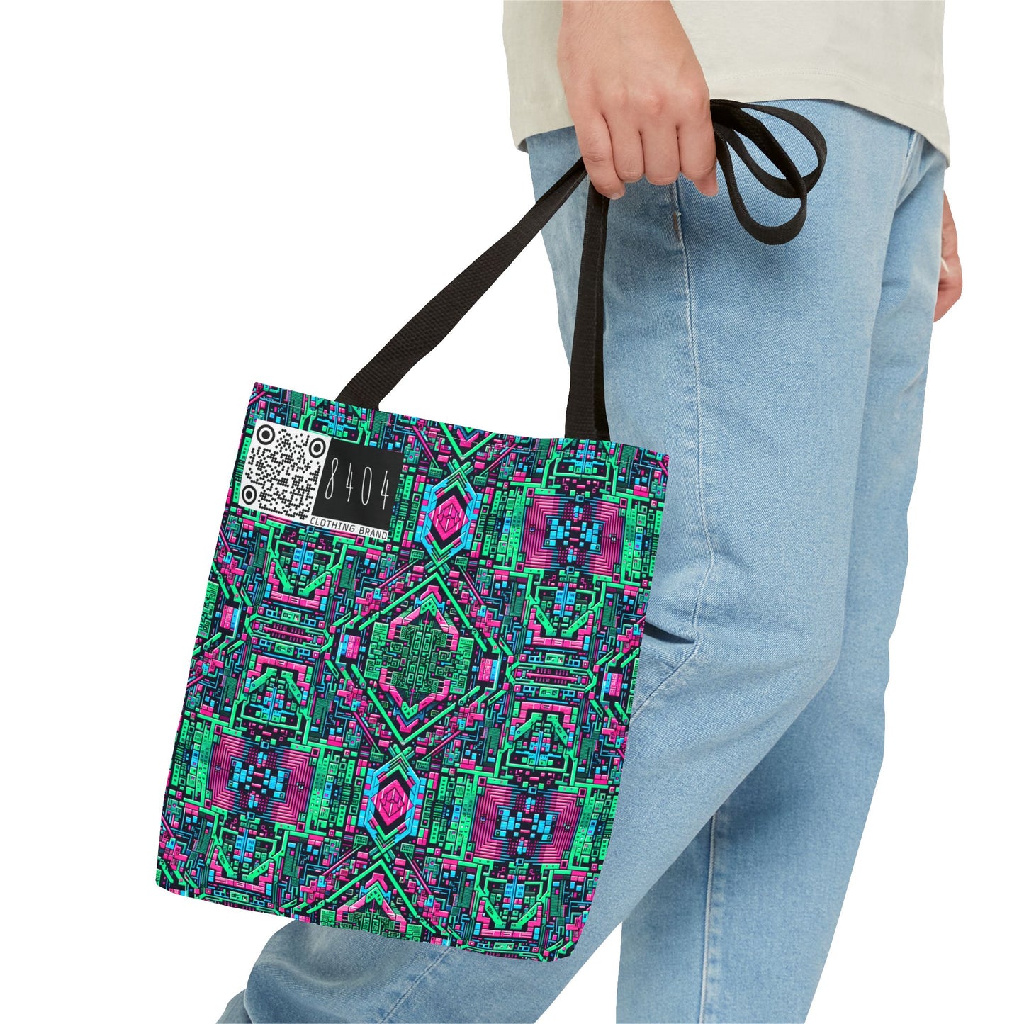 Digital Glitch Vibes Tech-Inspired Streetwear Tote Bag - 8404 Design-71