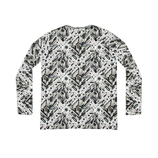 Tech-Infused Streetwear Tech-Forward Minimalism Women's Long Sleeve V-Neck Shirt - 8404 Design-51