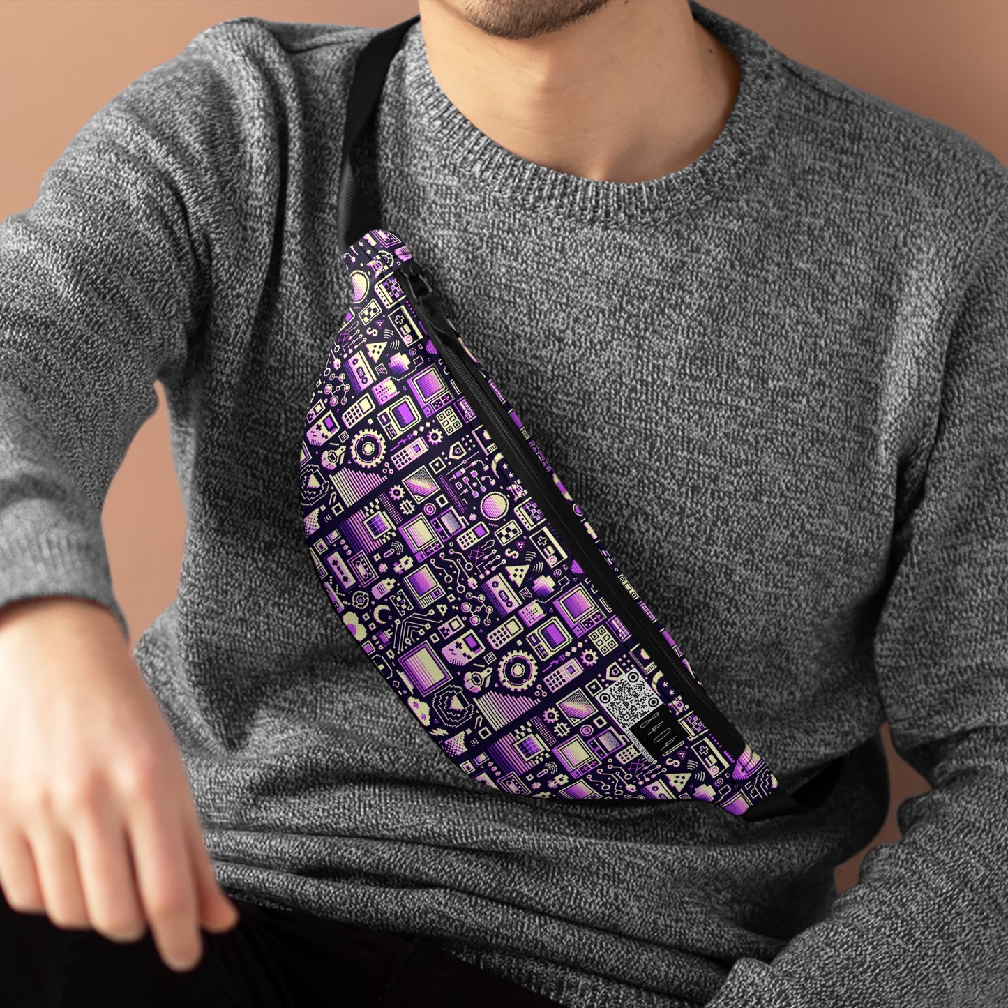 Digital Nostalgia Remix Modern Vintage Fusion Fanny Pack - 8404 Design-54