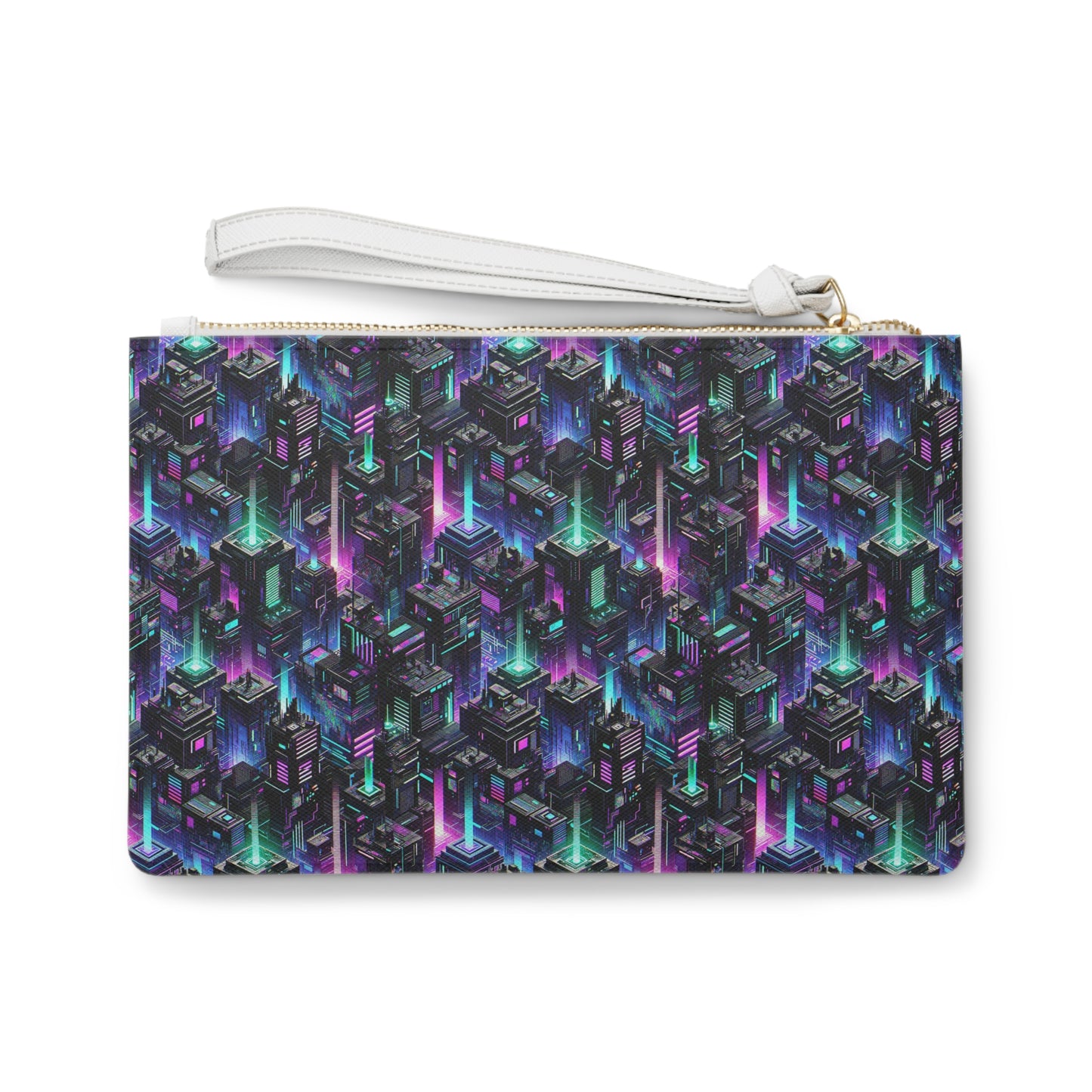 Tech Noir Graphics Futuristic Tech Aesthetics Clutch Bag - 8404 Design-55