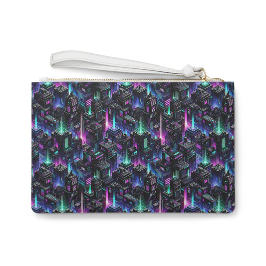 Tech Noir Graphics Futuristic Tech Aesthetics Clutch Bag - 8404 Design-55