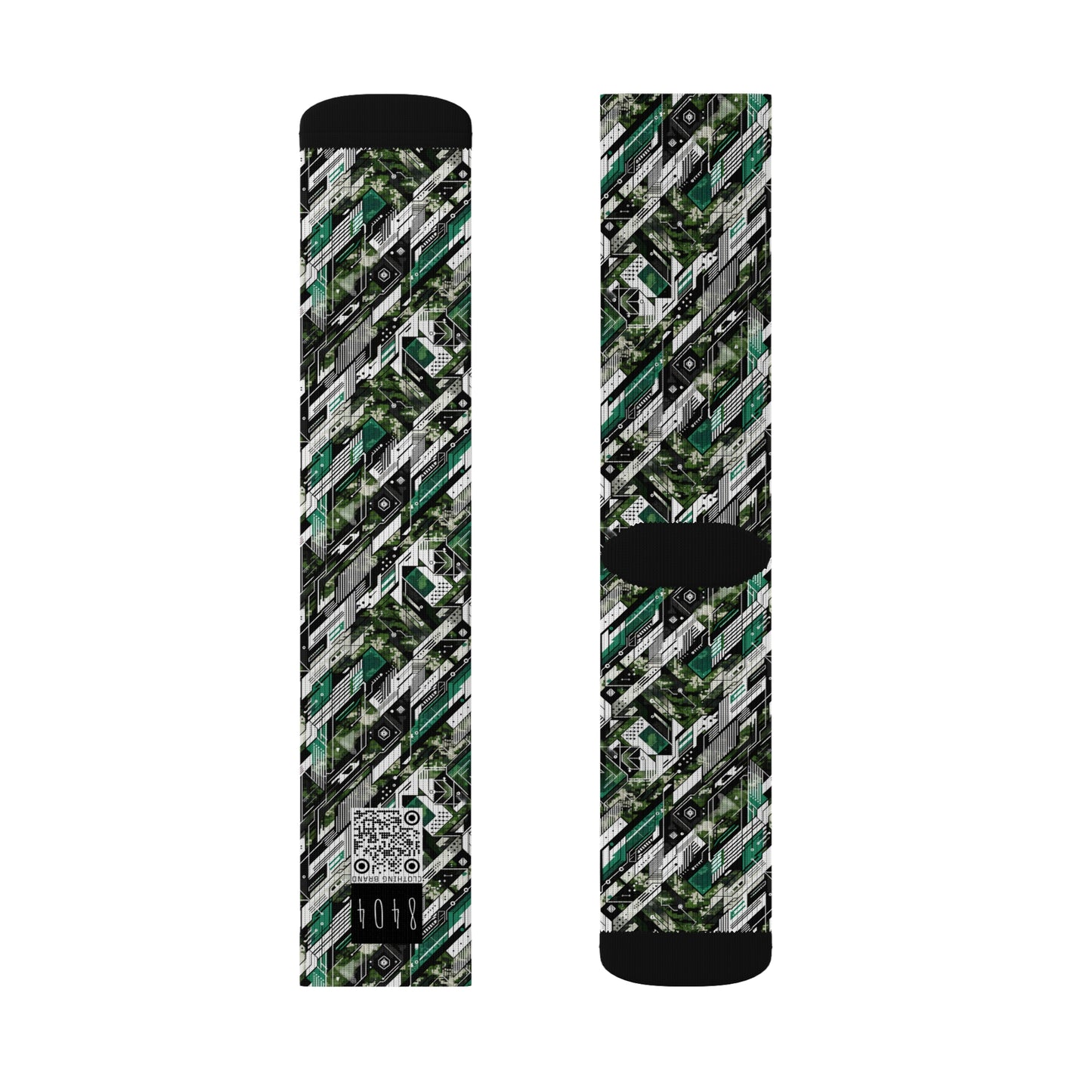 Tech Camo Fusion Tech-Forward Streetwear With a Futuristic Edge Sublimation Socks - 8404 Design-63