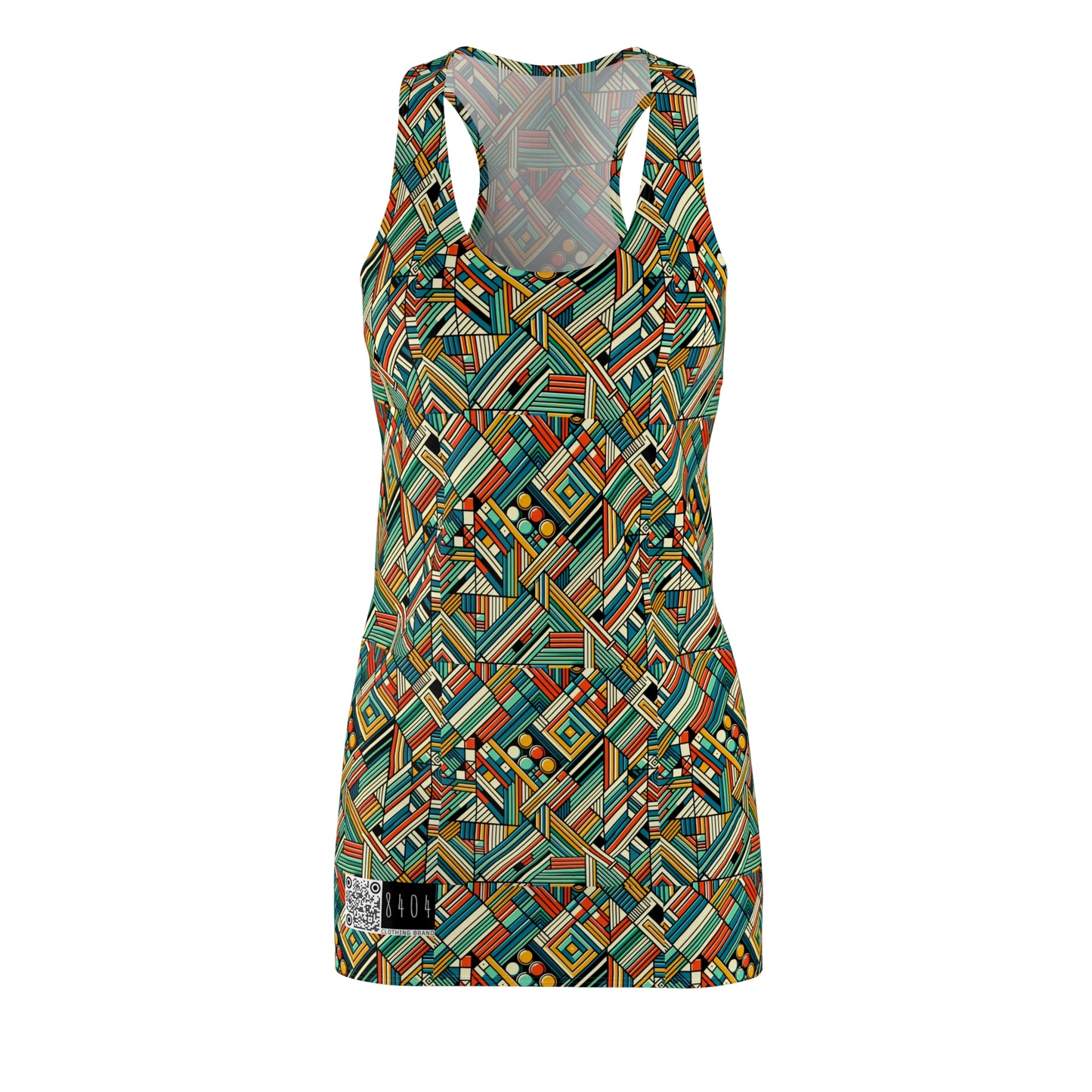 Abstract Graphic Art Modern Artistic Expression Women's Cut & Sew Racerback Dress - 8404 Design-67