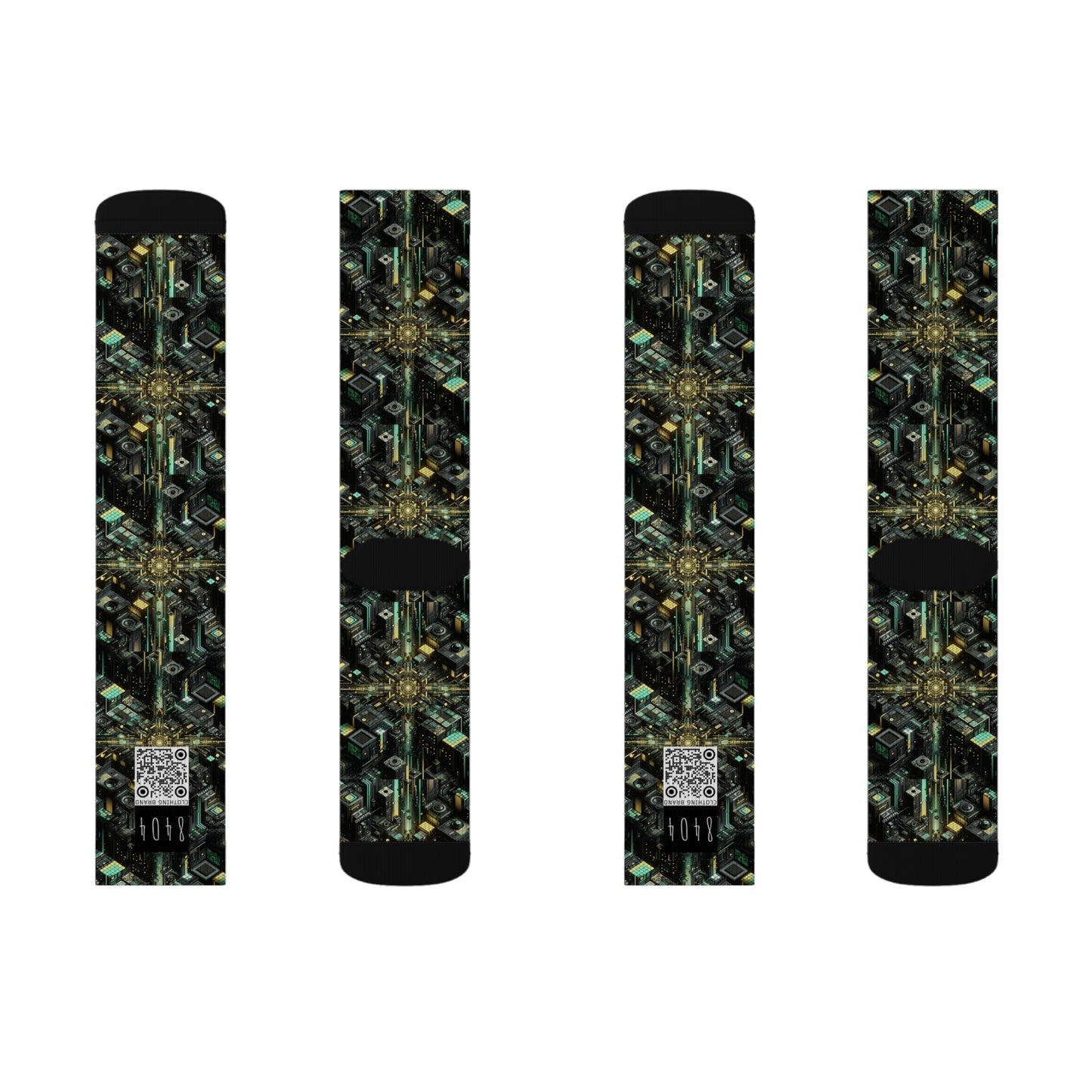 Tech Noir Graphics Tech-Inspired Streetwear Sublimation Socks - 8404 Design-66