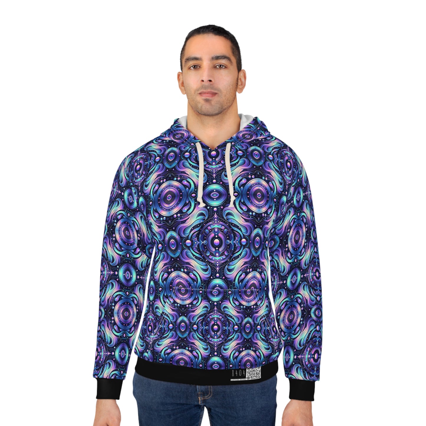 Iridescent Tech Fusion Tech-Forward Streetwear Pullover Hoodie - 8404 Design-62