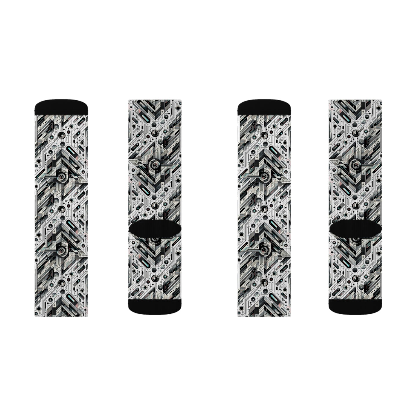 Tech-Infused Streetwear Tech-Forward Minimalism Sublimation Socks - 8404 Design-51