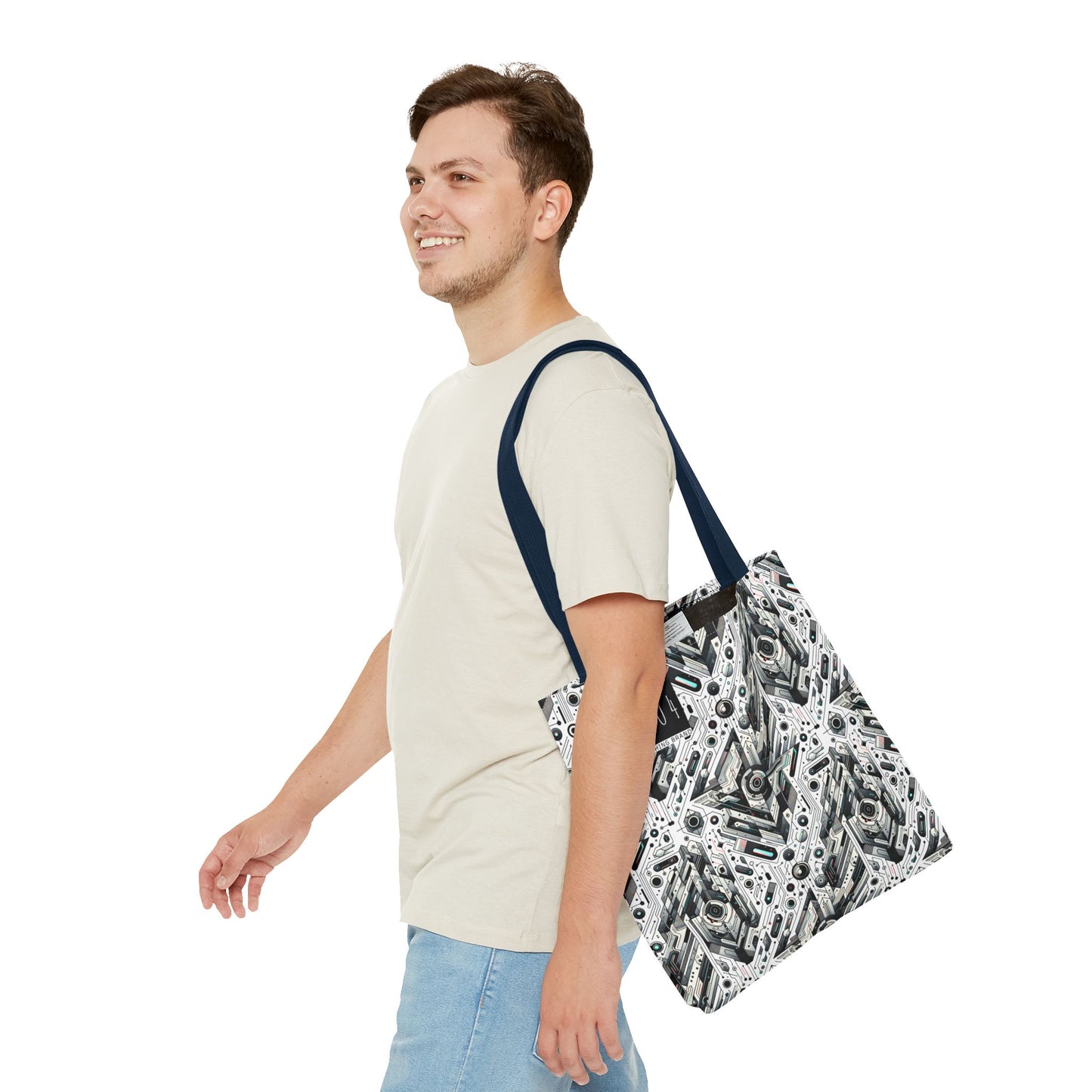 Tech-Infused Streetwear Tech-Forward Minimalism Tote Bag - 8404 Design-51