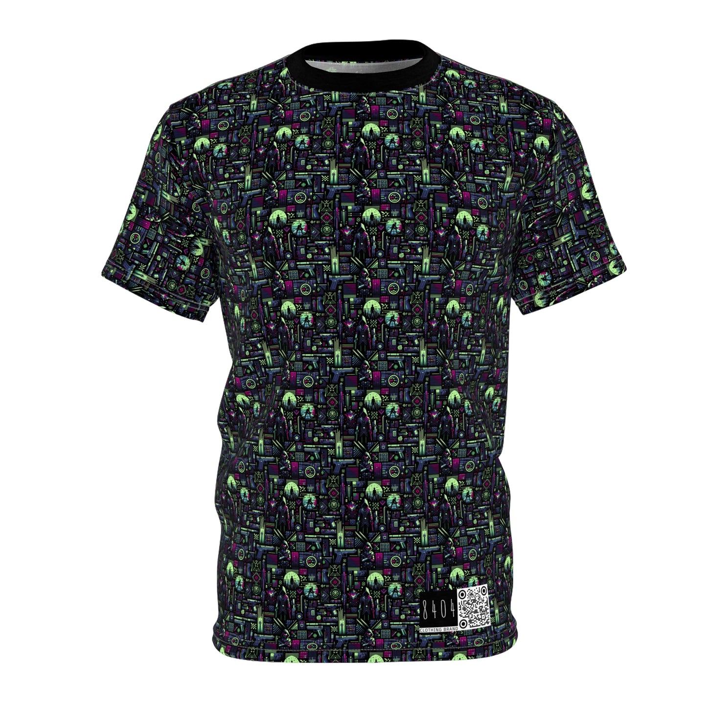 Tech Noir Futuristic Cyberpunk Unisex Cut & Sew Tee - 8404 Design-63