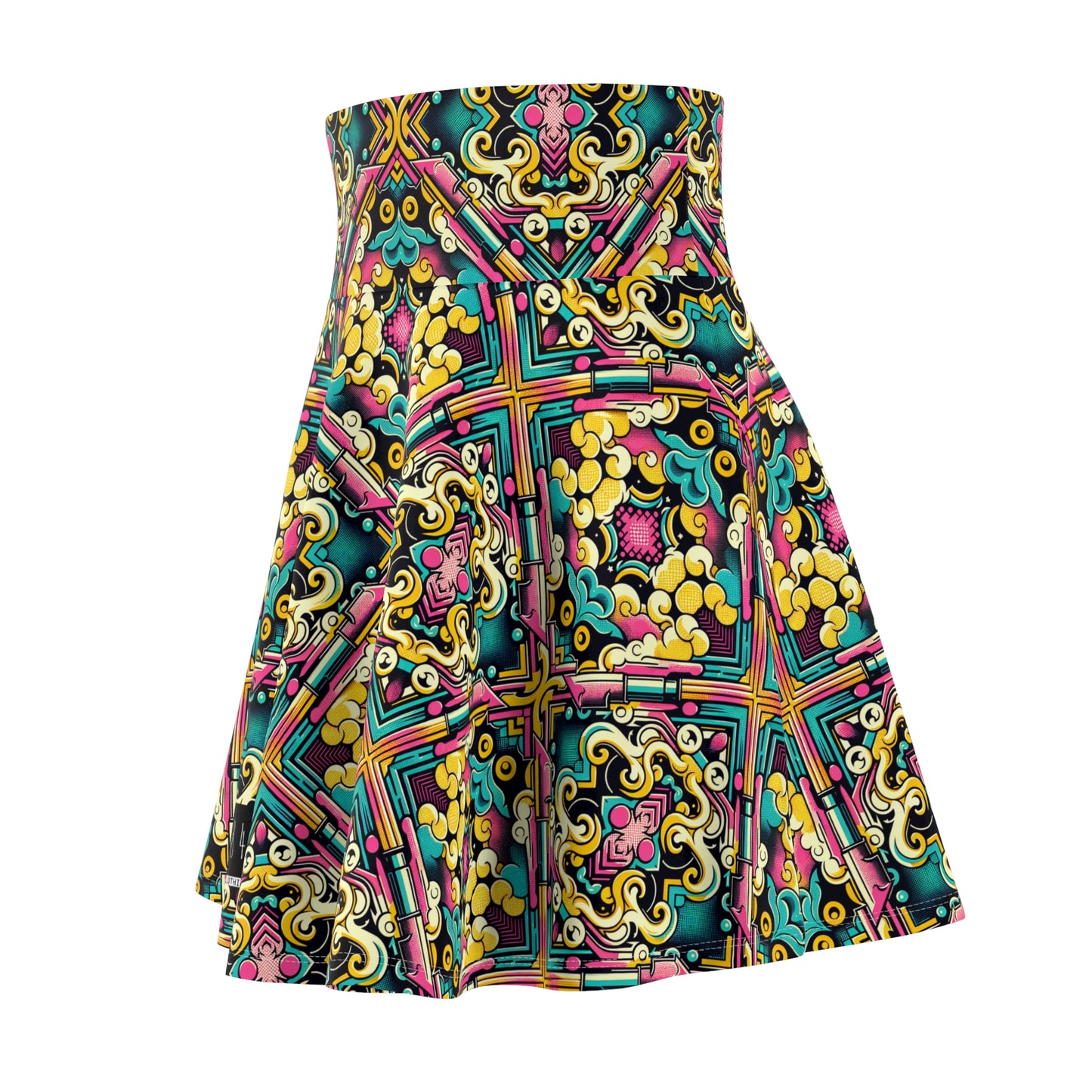 Neon Pop Art Revival Pop Culture Retro Women's Skater Skirt - 8404 Design-59