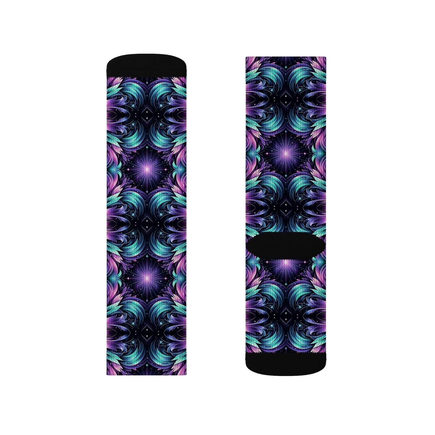 Iridescent Dream Futuristic Tech Sublimation Socks - 8404 Design-60