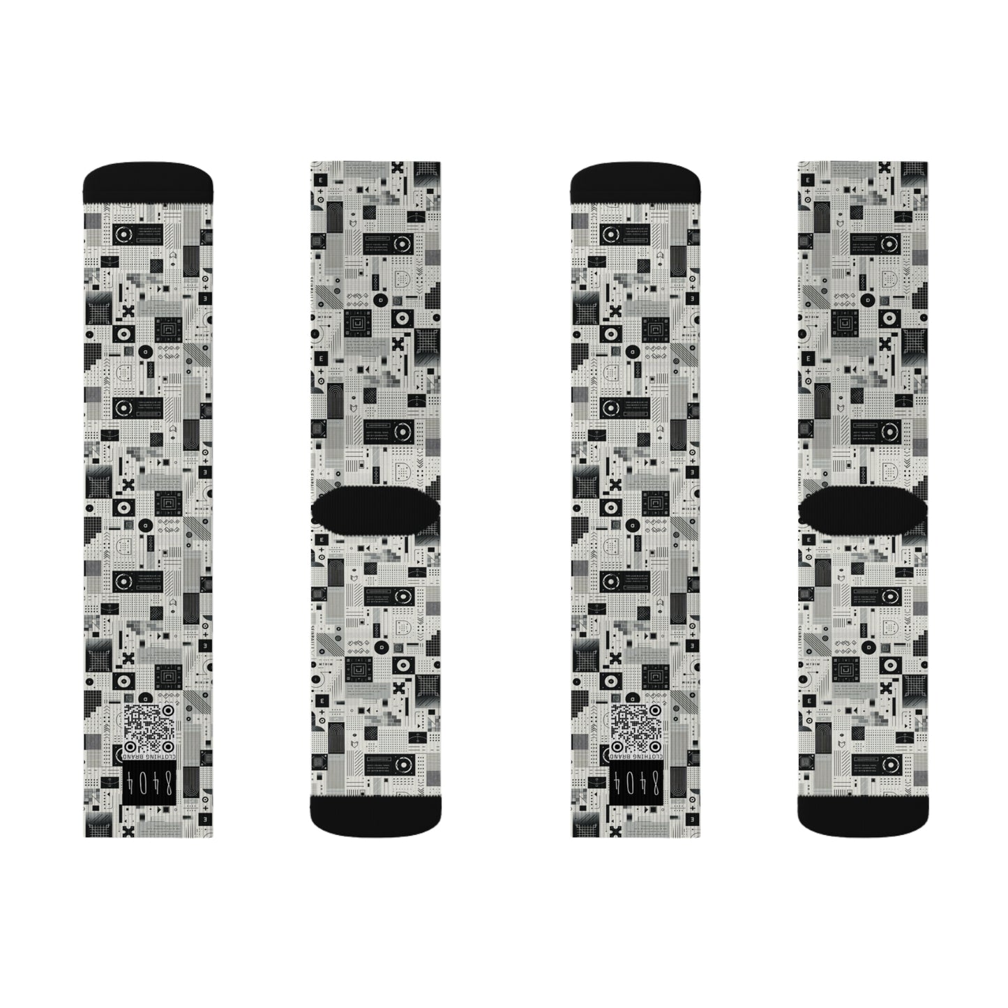 Digital Minimalism Minimalist Tech Sublimation Socks - 8404 Design-50