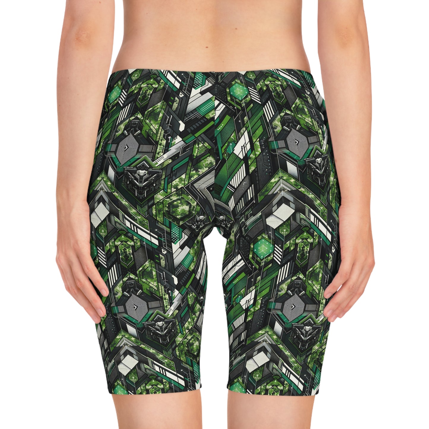 Tech Camo Fusion Tech-Forward Streetwear With a Futuristic Edge Women's Bike Shorts - 8404 Design-58
