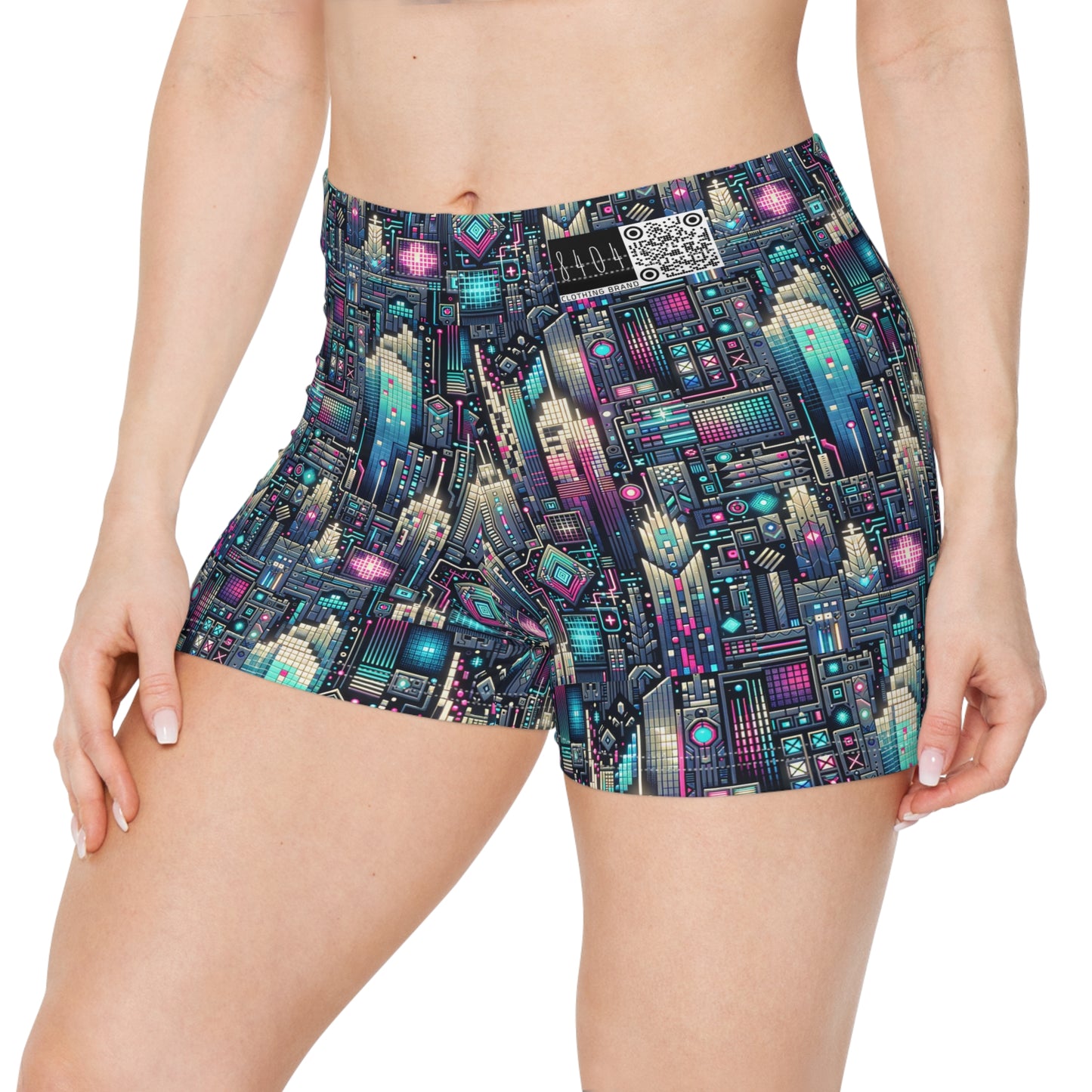 Digital Renaissance Tech-Forward Maximalism Women's Shorts - 8404 Design-56