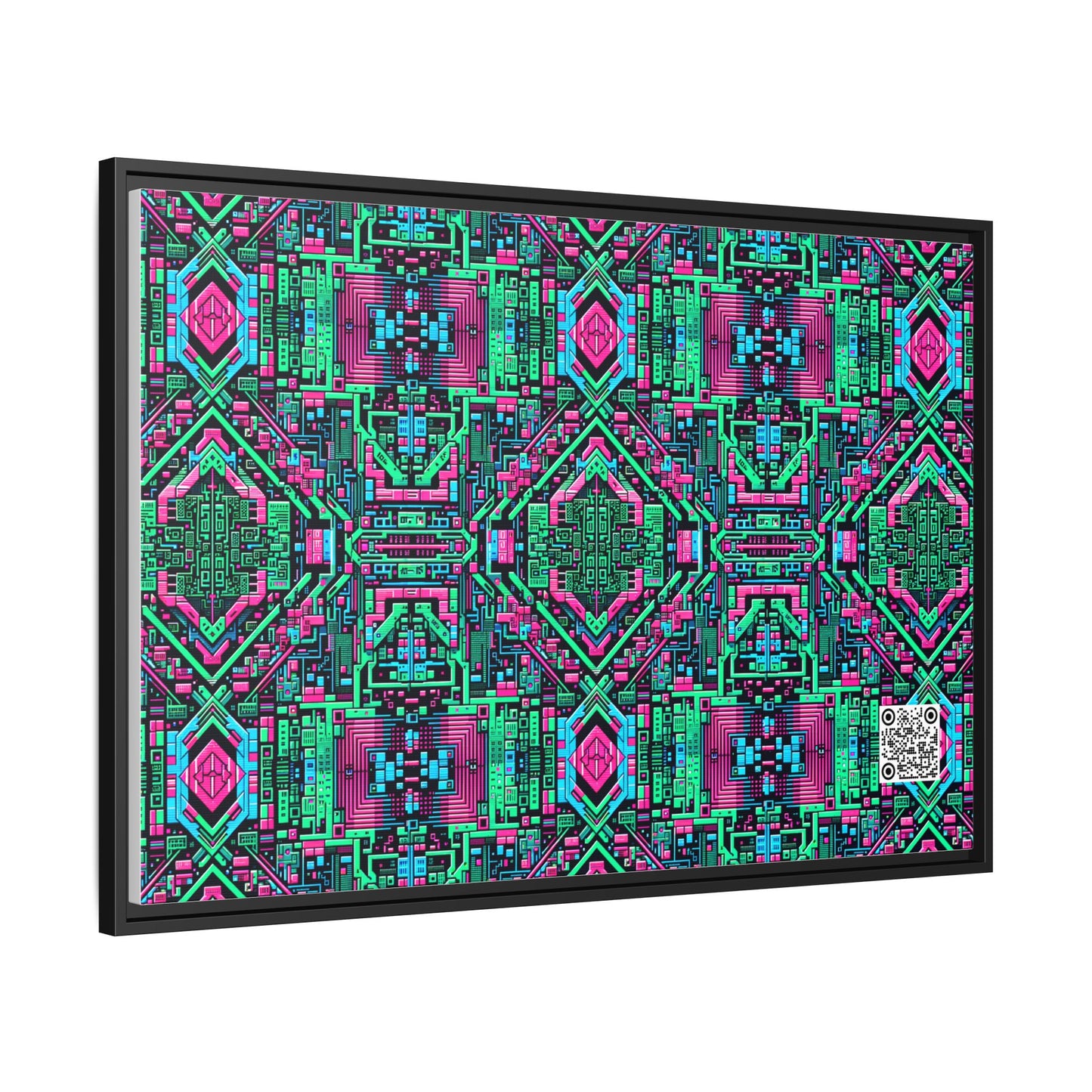 Digital Glitch Vibes Tech-Inspired Streetwear Matte Canvas, Framed (multi-Color) - 8404 Design-71 A
