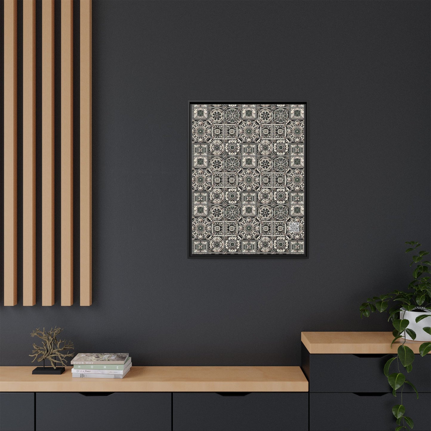 Cyber Garden Party Tech Garden Extravaganza Matte Canvas, Framed (multi-Color) - 8404 Design-45 A