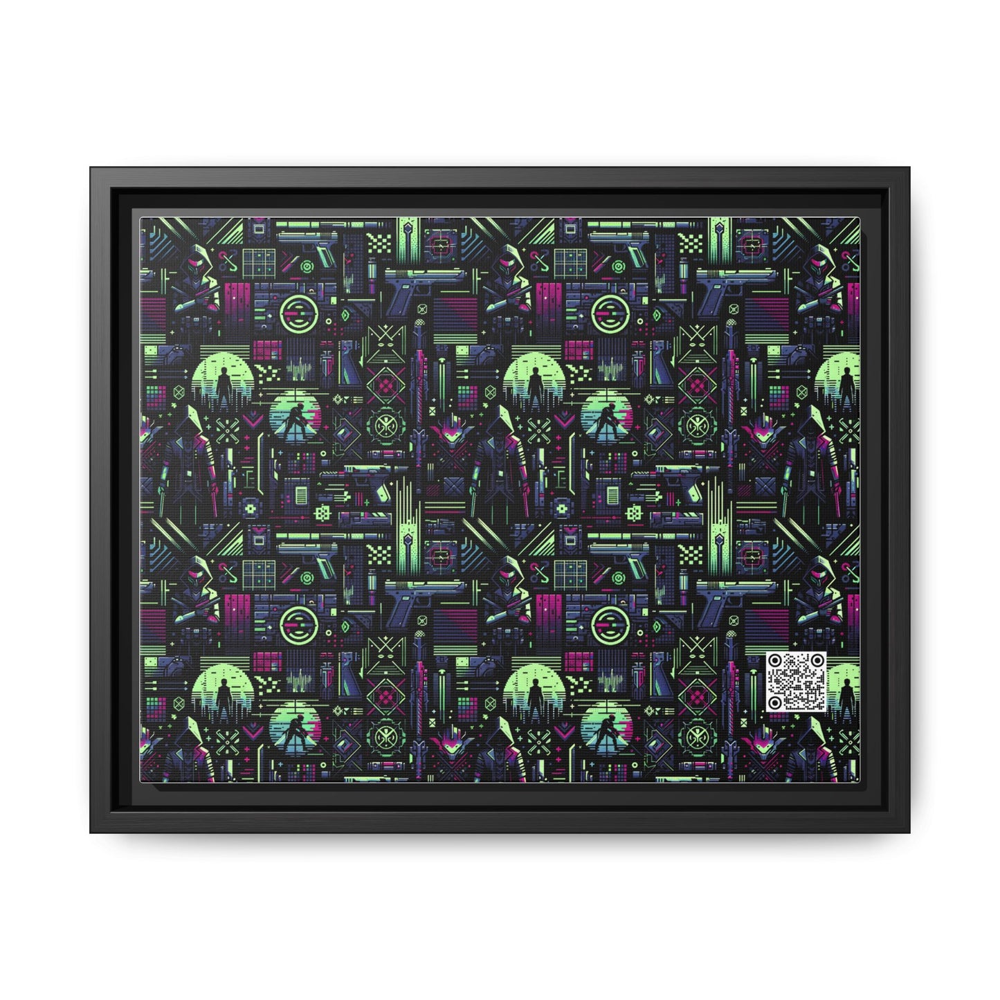 Tech Noir Futuristic Cyberpunk Matte Canvas, Framed (multi-Color) - 8404 Design-63 A