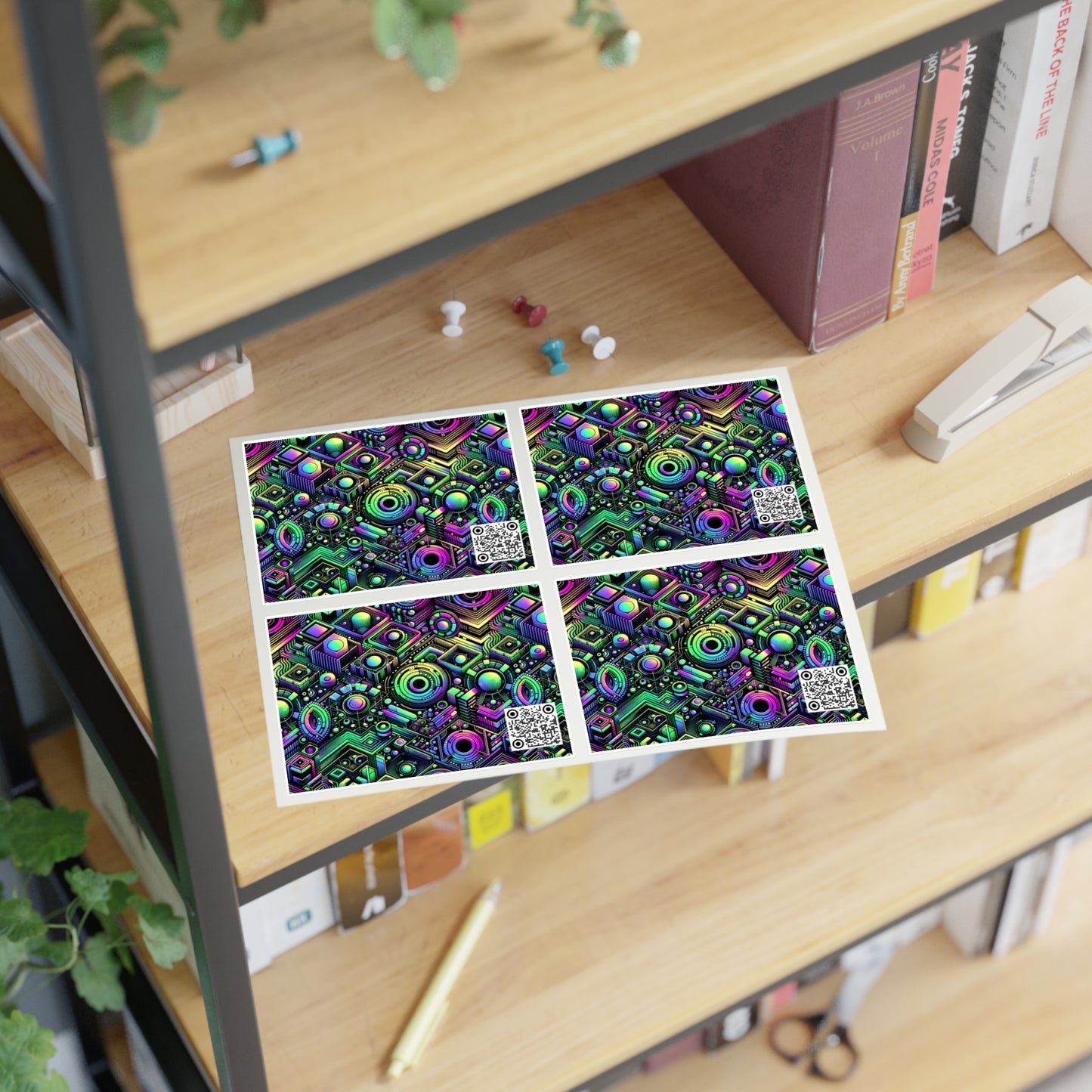 Tech-Tonal Graphics Tech-Forward Streetwear Sticker Sheets - 8404 Design-46