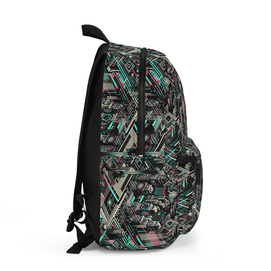 Digital Dreamland Tech-Inspired Streetwear Backpack - 8404 Design-51