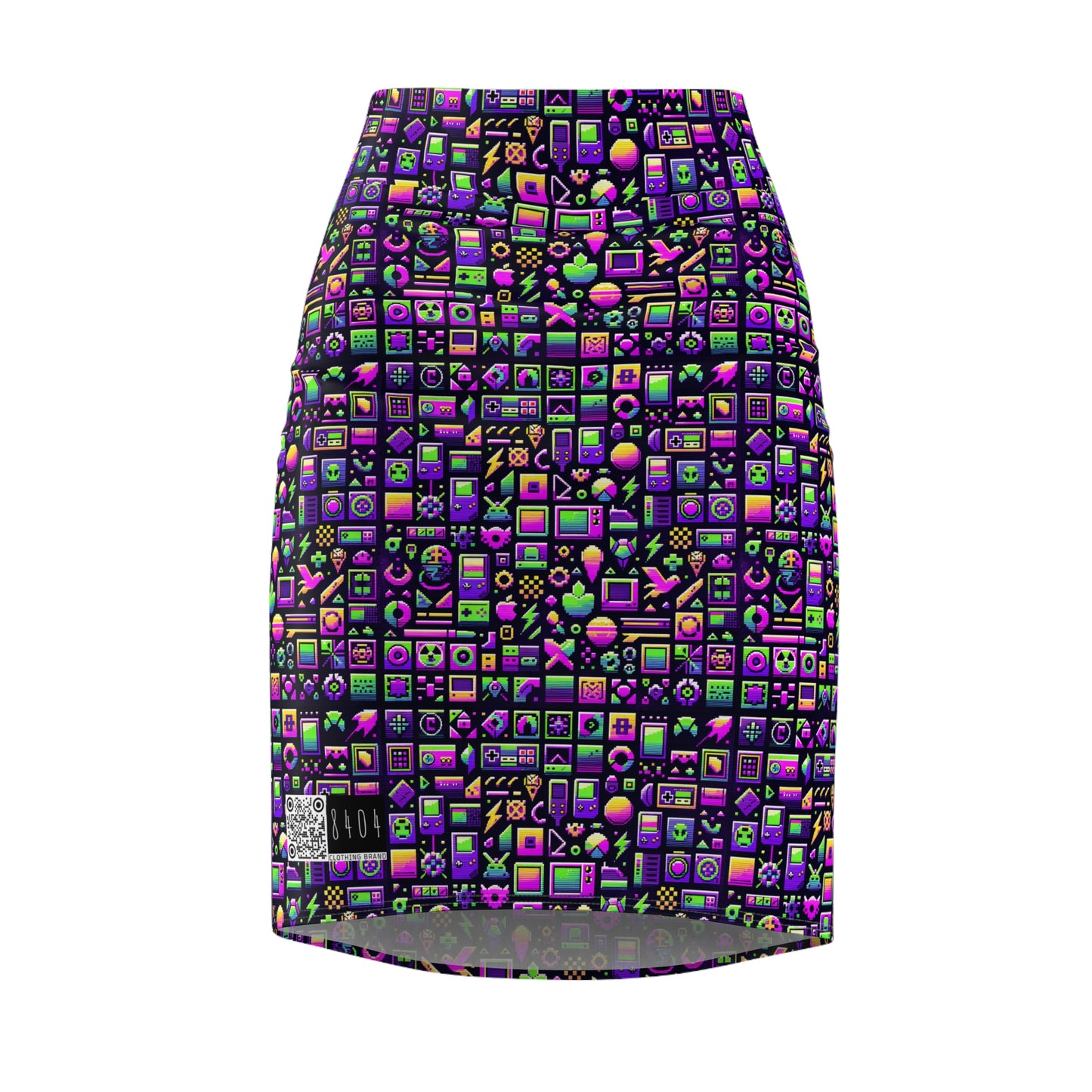 Digital Nostalgia Remix Modern Vintage Fusion Women's Pencil Skirt - 8404 Design-49