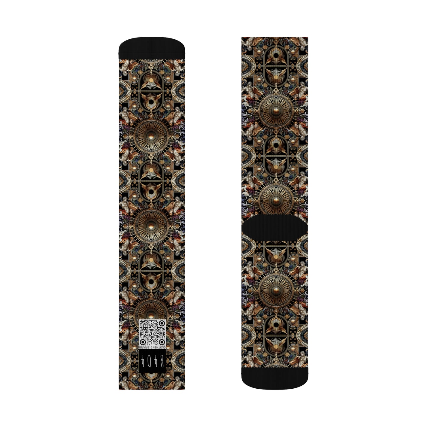 Digital Renaissance Luxurious Streetwear Inspired By Classical Art With a Modern Twist Sublimation Socks - 8404 Design-55