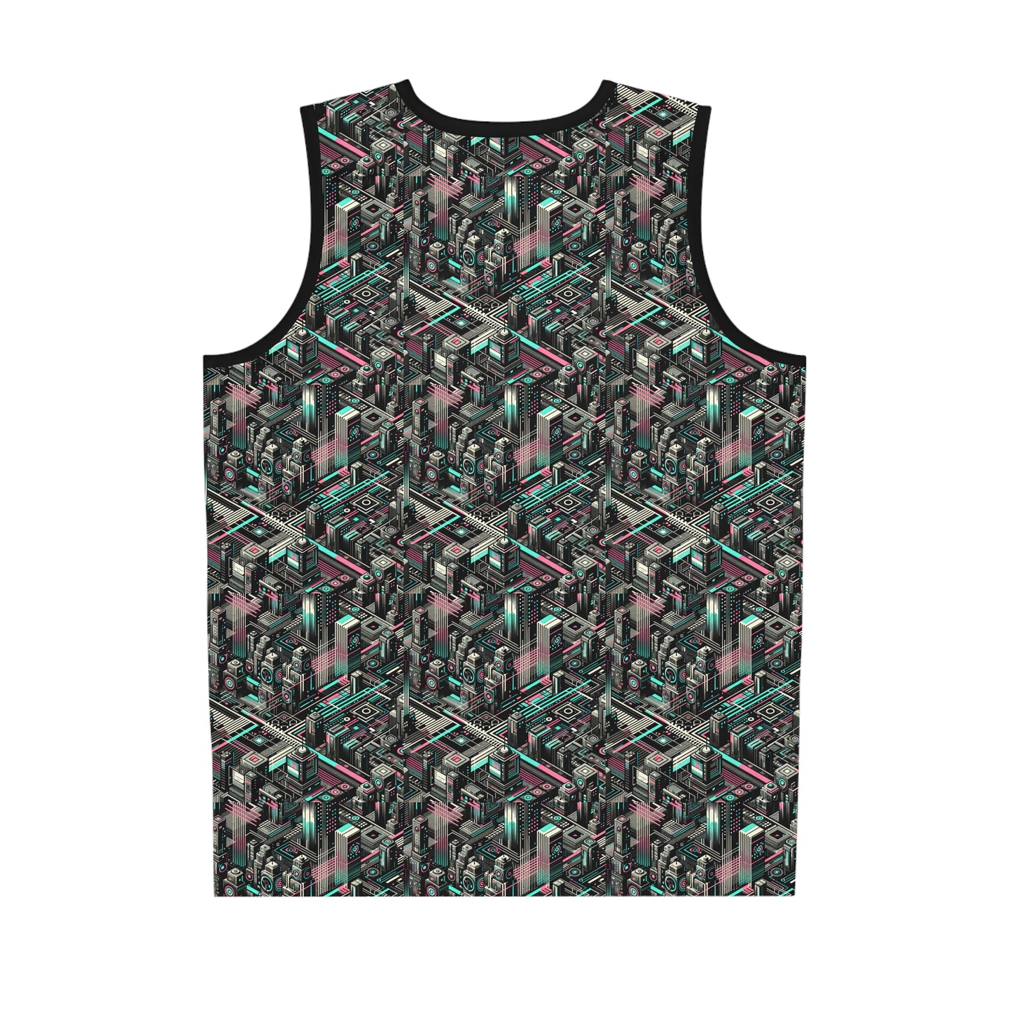 Digital Dreamland Tech-Inspired Streetwear Basketball Jersey - 8404 Design-51
