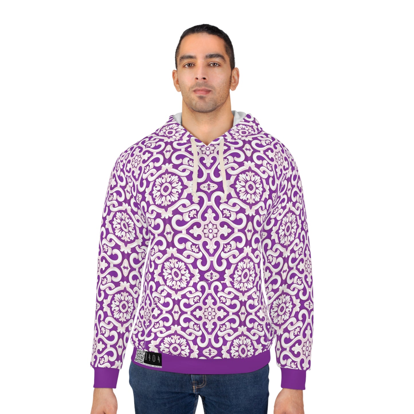 8404 Unisex Adult's "elegant Mosaic" Fashion Pullover Hoodie in Violet