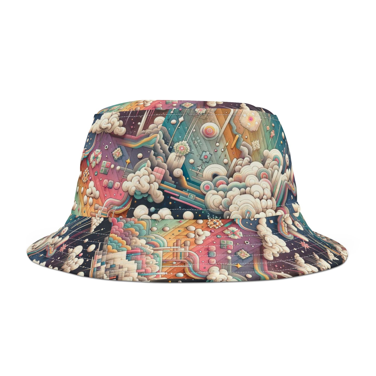 Digital Dreamland Whimsical and Nostalgic Streetwear With a Digital Twist Bucket Hat - 8404 Design-52