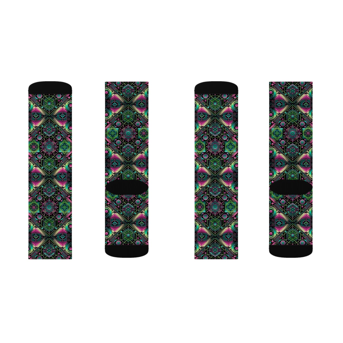 Tech-Infused Graphics Tech-Forward Streetwear Sublimation Socks - 8404 Design-45