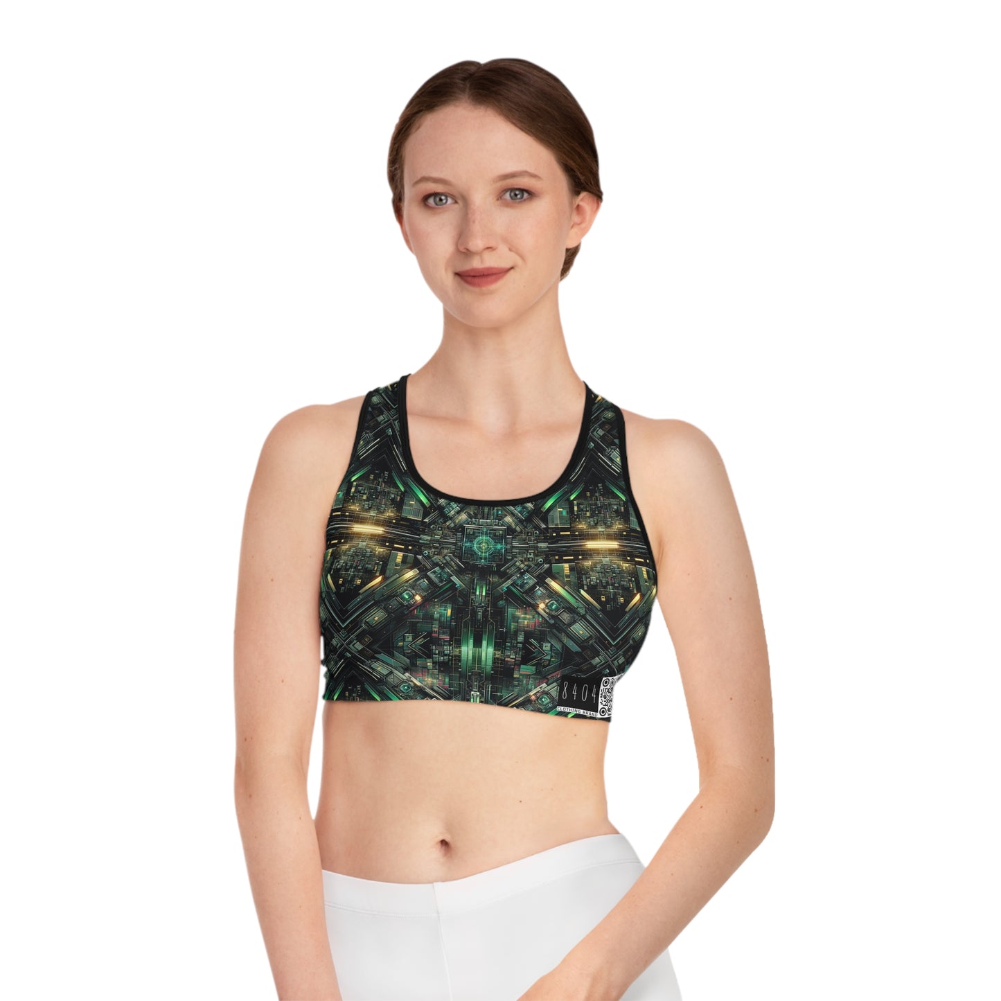 Tech Noir Graphics Tech-Inspired Streetwear Sports Bra - 8404 Design-56