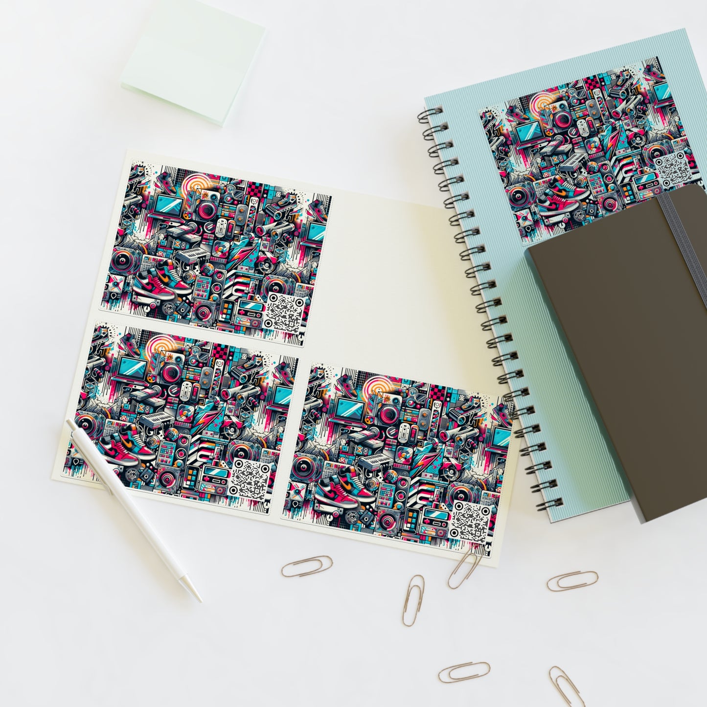 Urban Graffiti Fusion Eclectic Street Art Meets Modern Tech Culture Sticker Sheets - 8404 Design-50