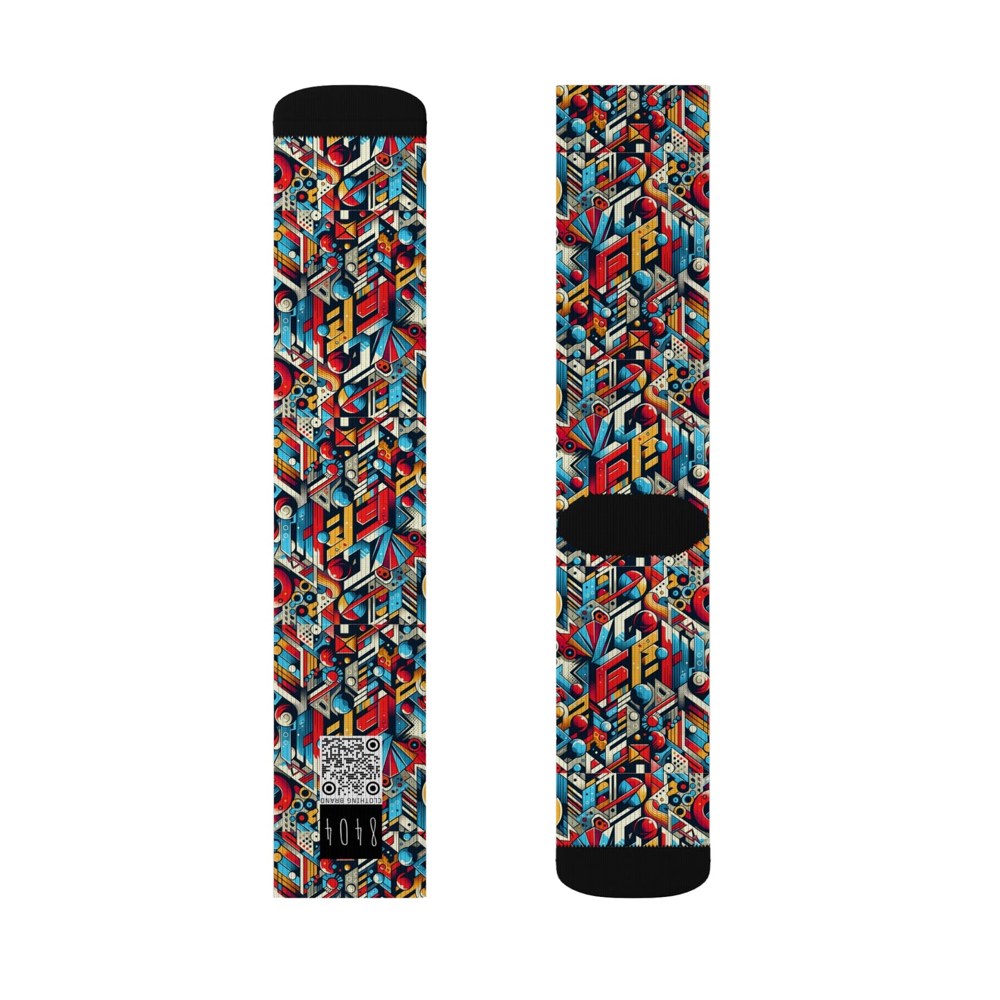 Neo-Traditional Street Art Modern Street Art Fusion Sublimation Socks - 8404 Design-67