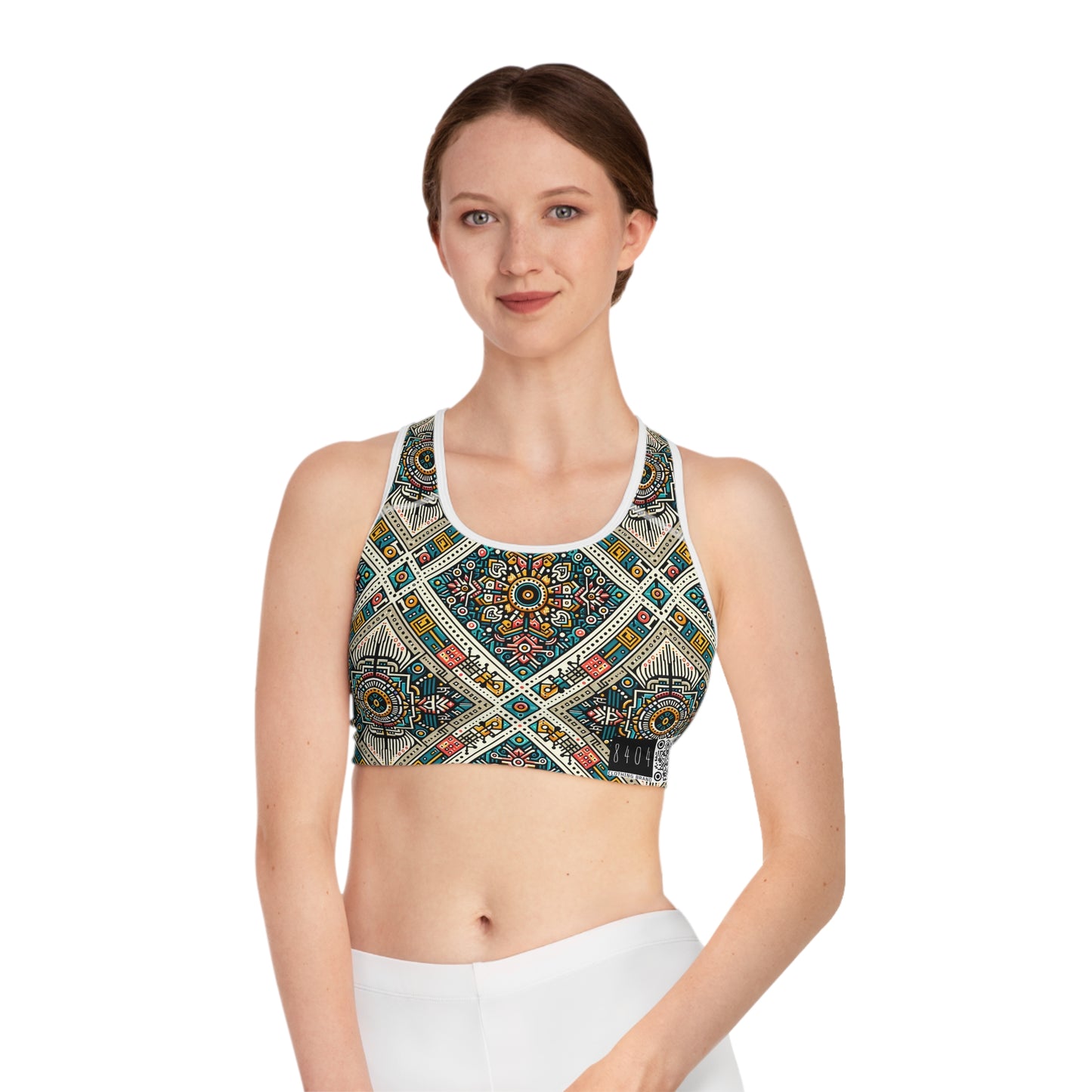 Cultural Fusion Tech Blend of Cultural Heritage With Tech-Inspired Elements Sports Bra - 8404 Design-64