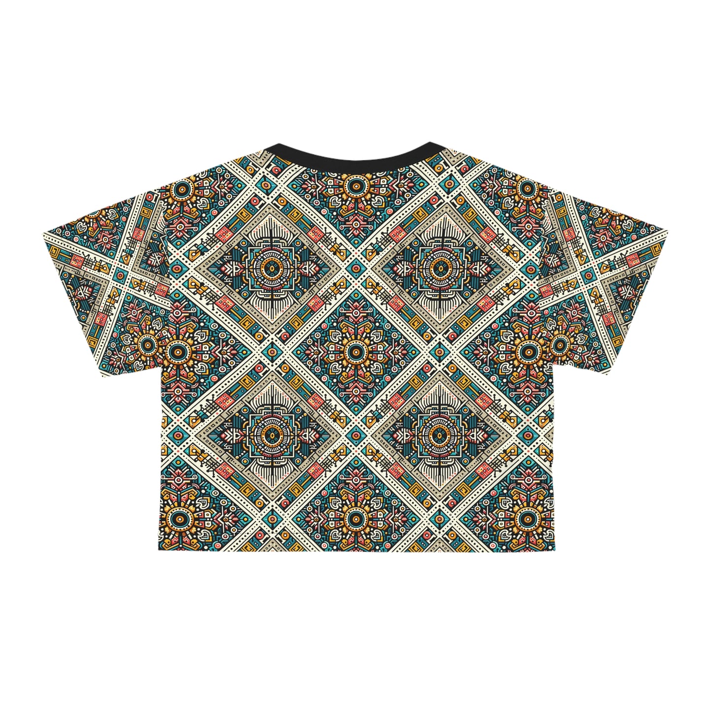 Cultural Fusion Tech Blend of Cultural Heritage With Tech-Inspired Elements Crop Tee - 8404 Design-64