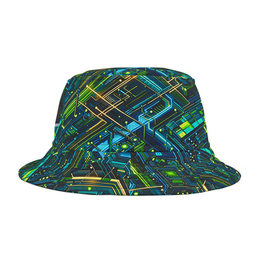 Tech-Infused Neon Tech-Forward Streetwear Bucket Hat - 8404 Design-54